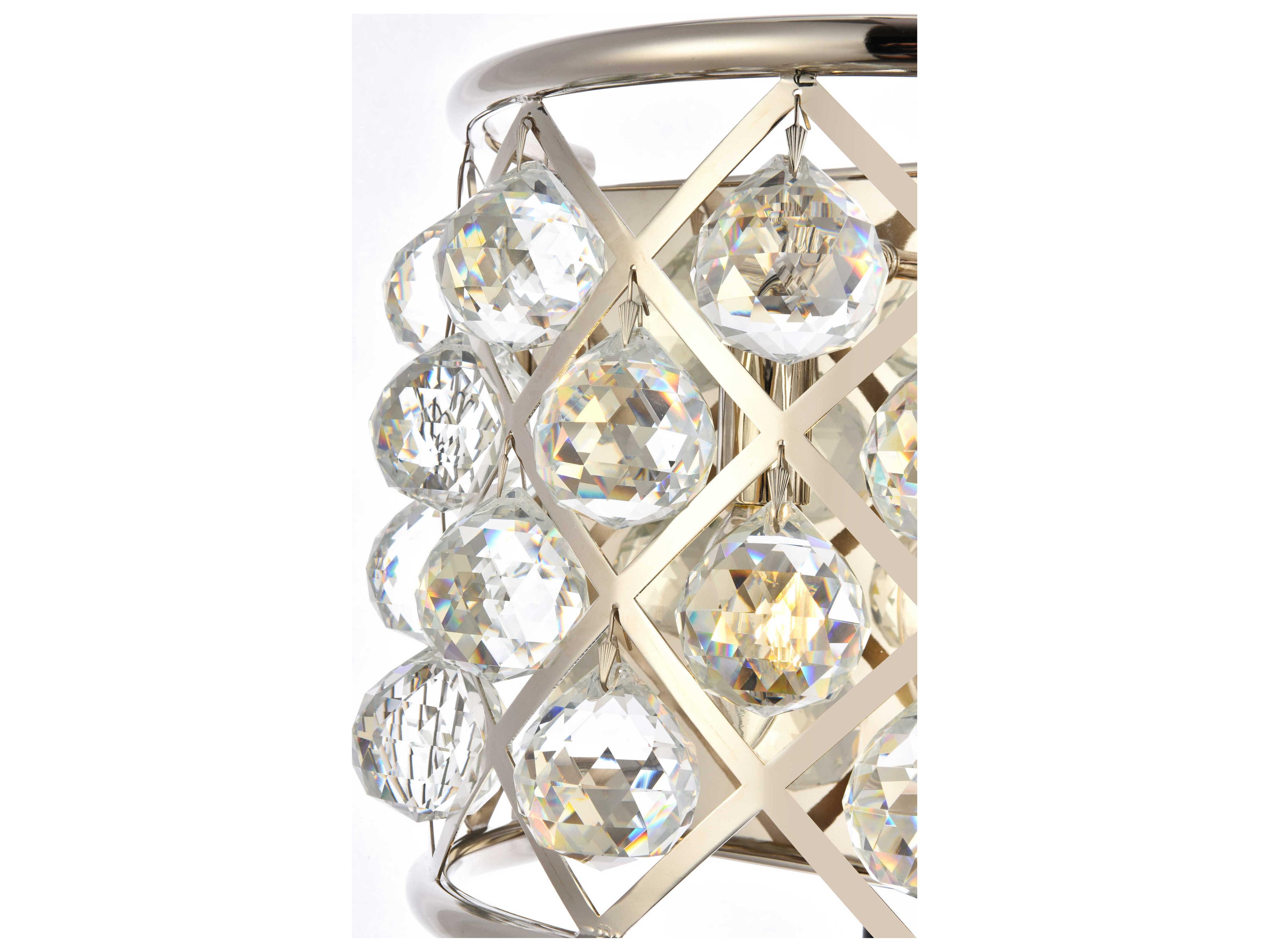 Elegant Lighting Madison 1-Light Polished Nickel Crystal Wall Sconce