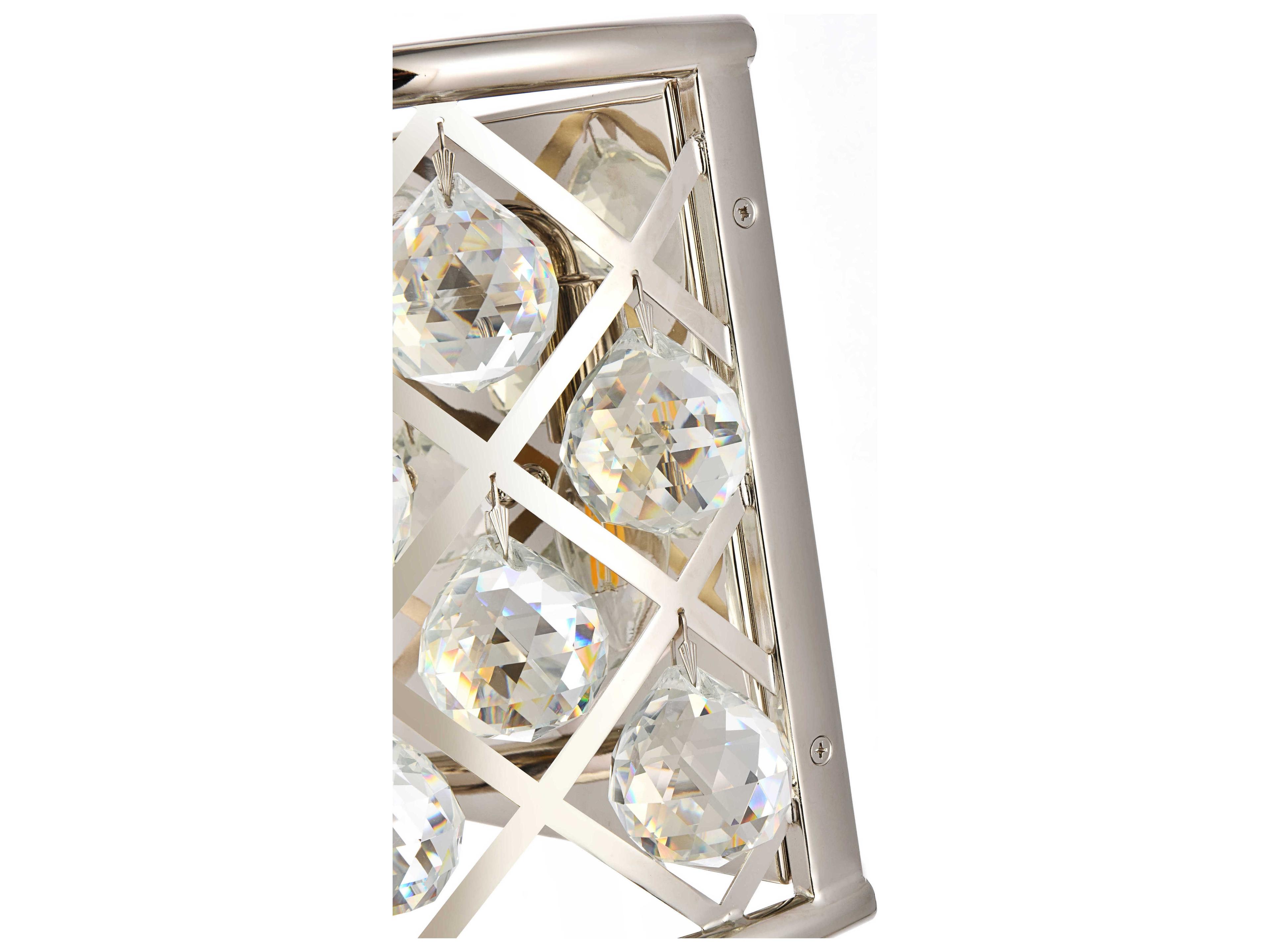 Elegant Lighting Madison 1-Light Polished Nickel Crystal Wall Sconce