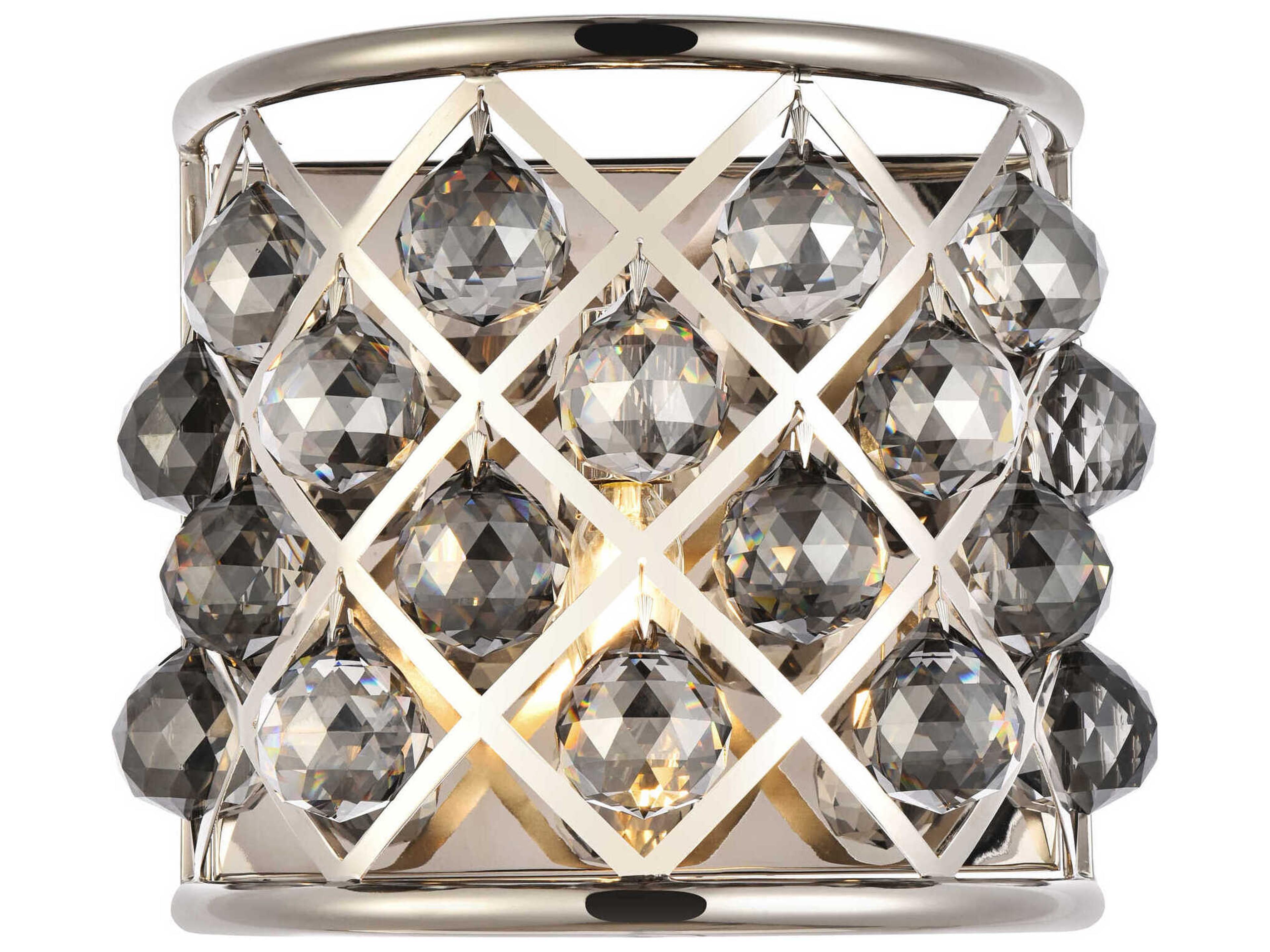 Madison 1-Light Polished Nickel Silver Crystal Wall Sconce