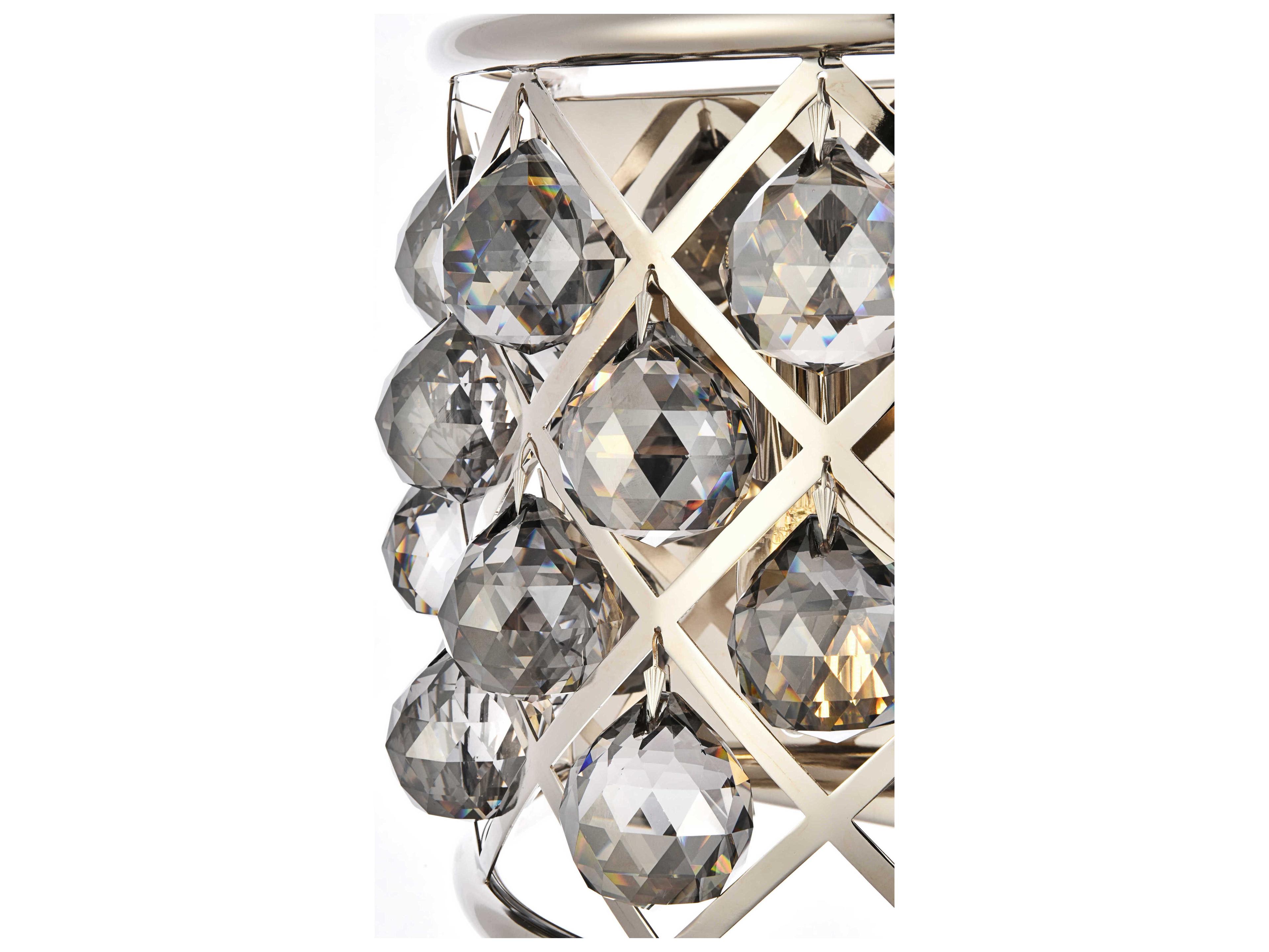 Elegant Lighting Madison 1-Light Polished Nickel Silver Crystal Wall Sconce