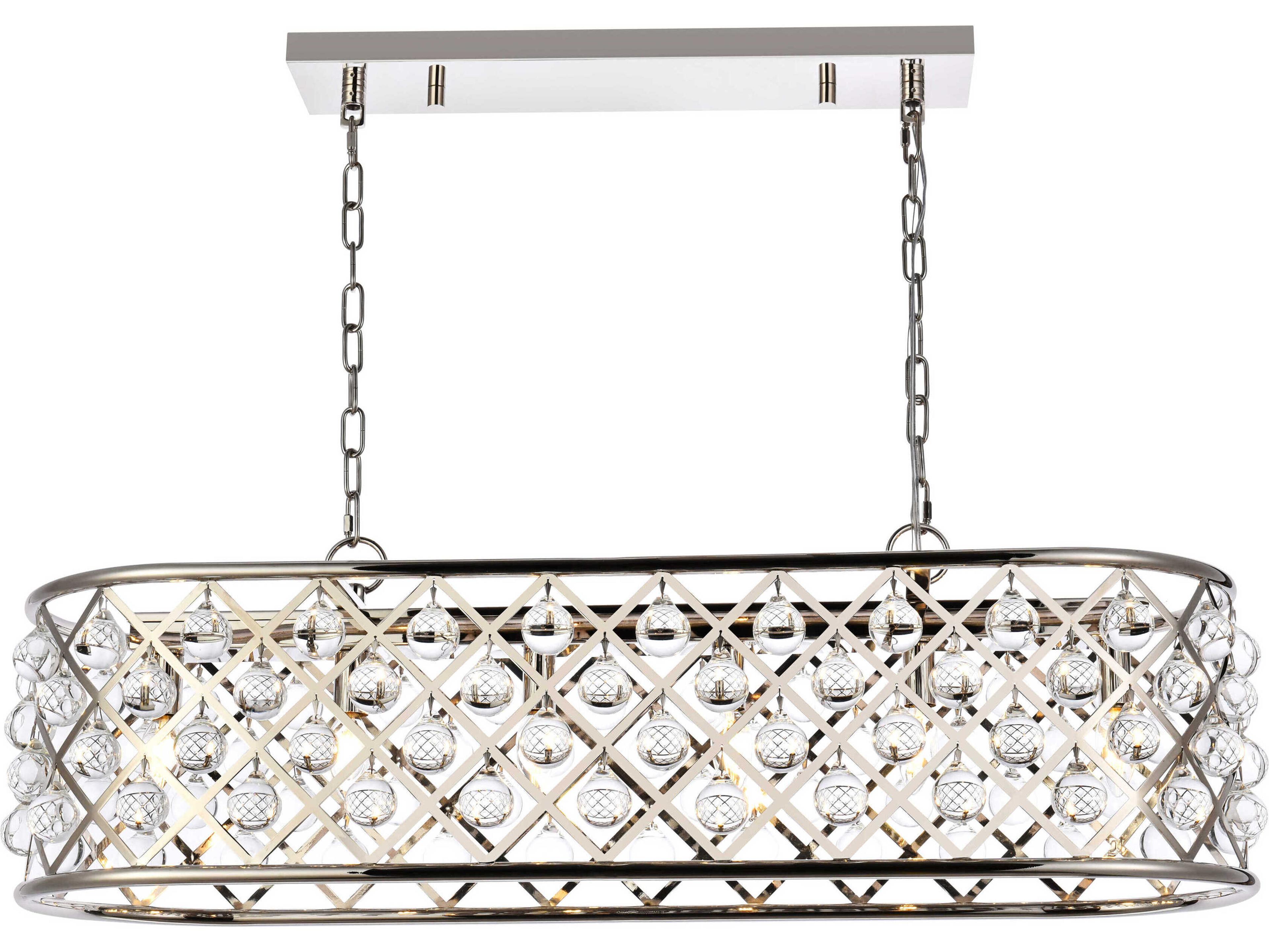 Madison 6-Light Polished Nickel Clear Crystal Island Pendant