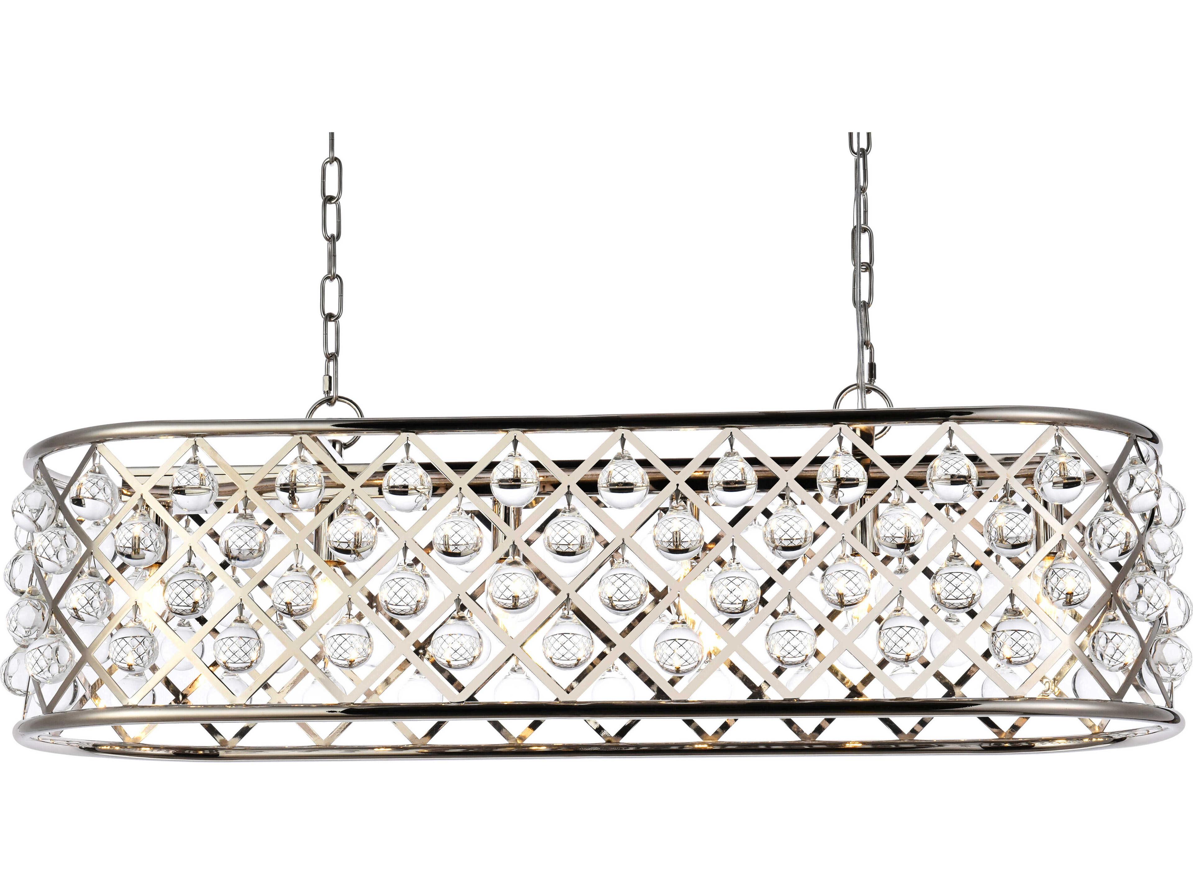 Elegant Lighting Madison 6-Light Polished Nickel Clear Crystal Island Pendant