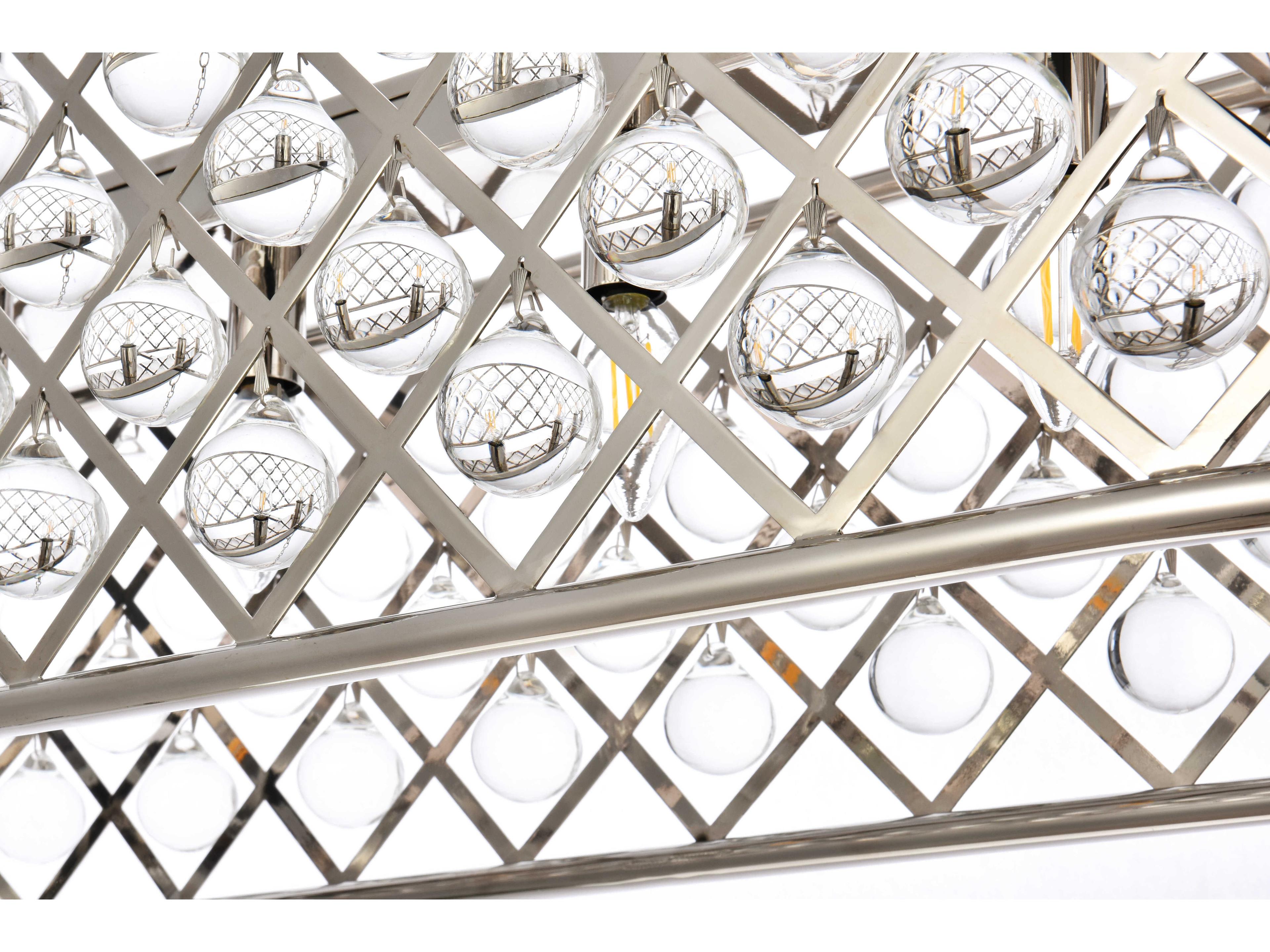 Elegant Lighting Madison 6-Light Polished Nickel Clear Crystal Island Pendant