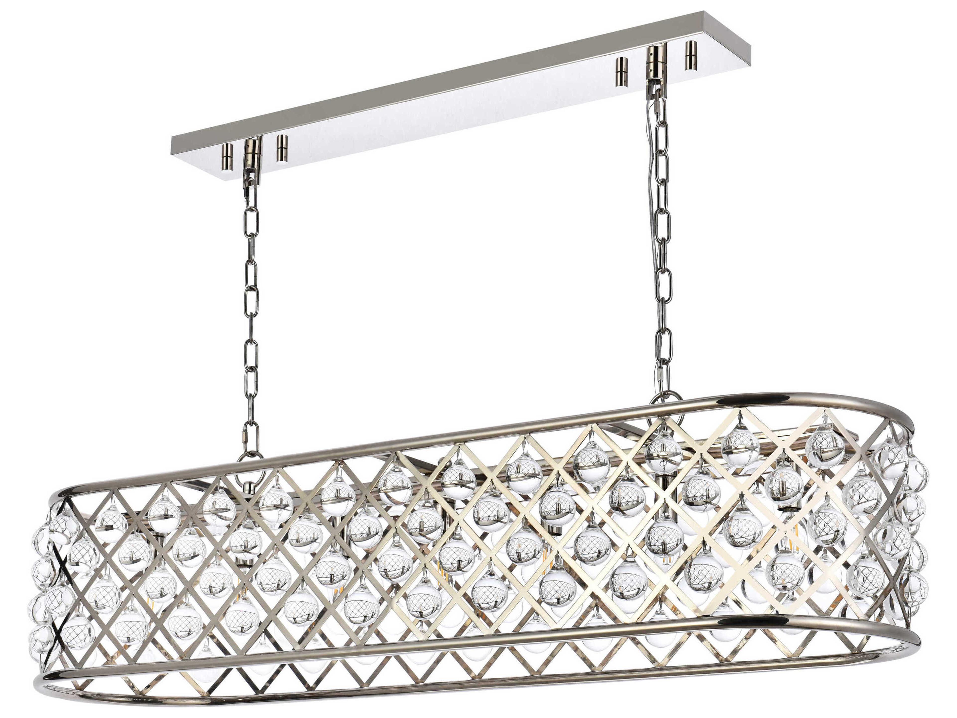 Elegant Lighting Madison 7-Light Polished Nickel Clear Crystal Island Pendant