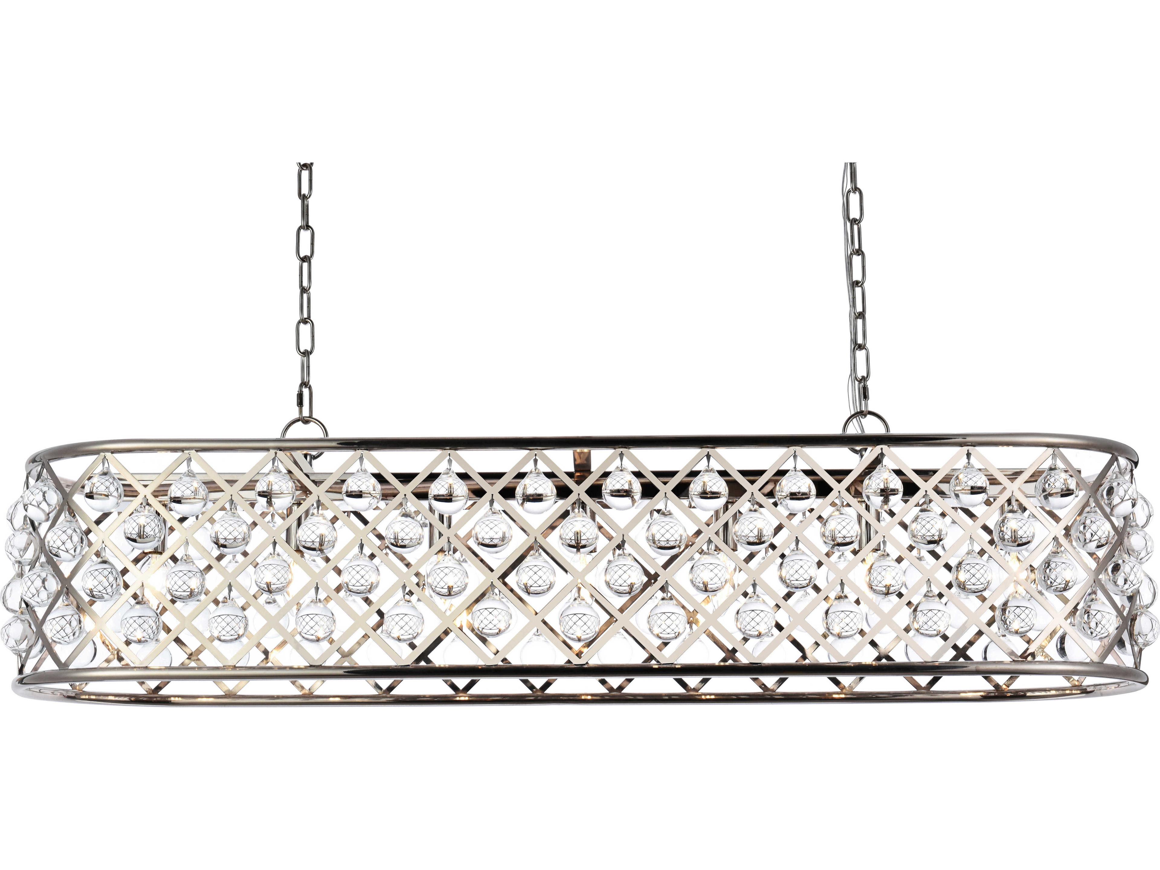 Elegant Lighting Madison 7-Light Polished Nickel Clear Crystal Island Pendant