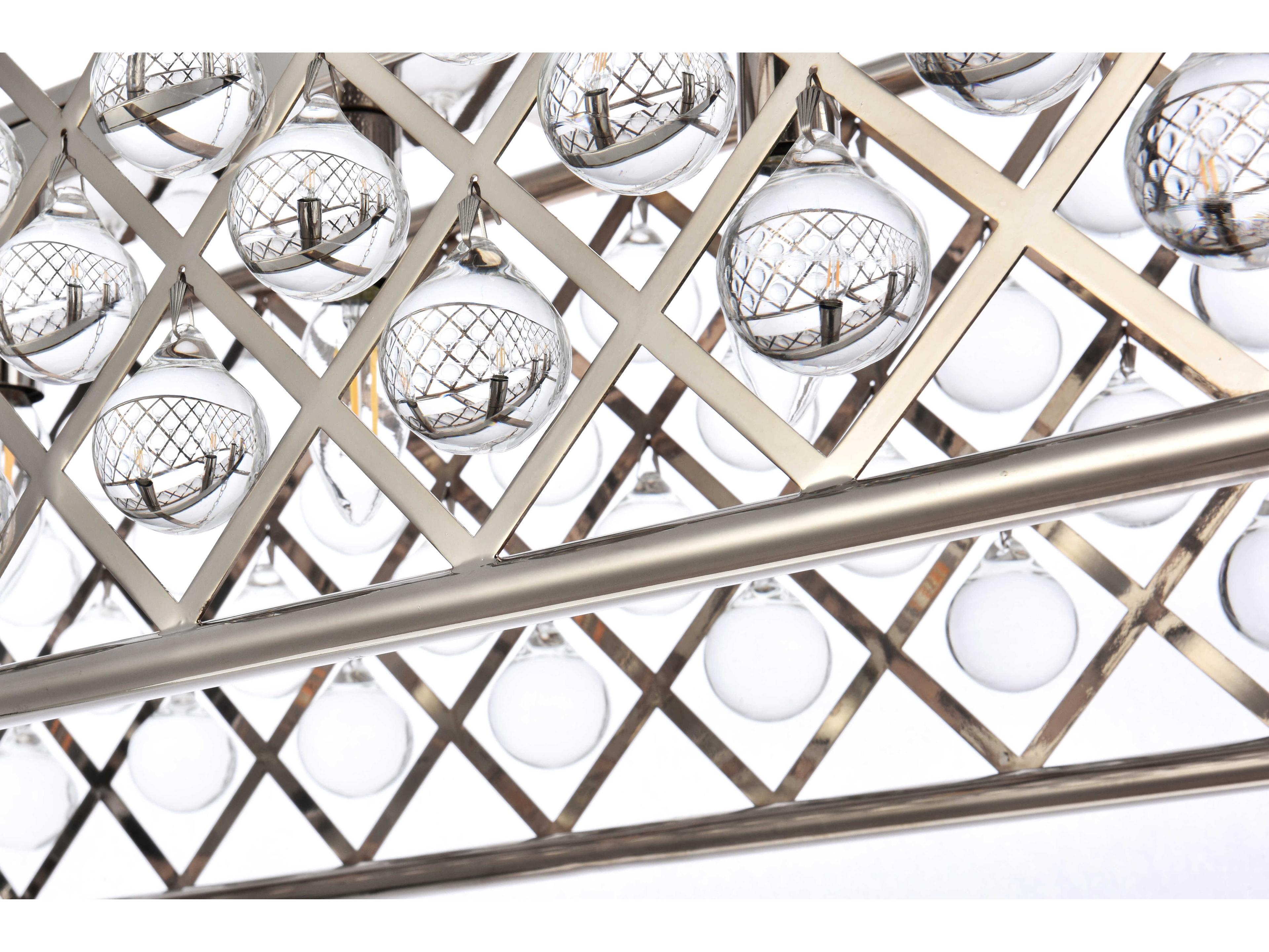 Elegant Lighting Madison 7-Light Polished Nickel Clear Crystal Island Pendant