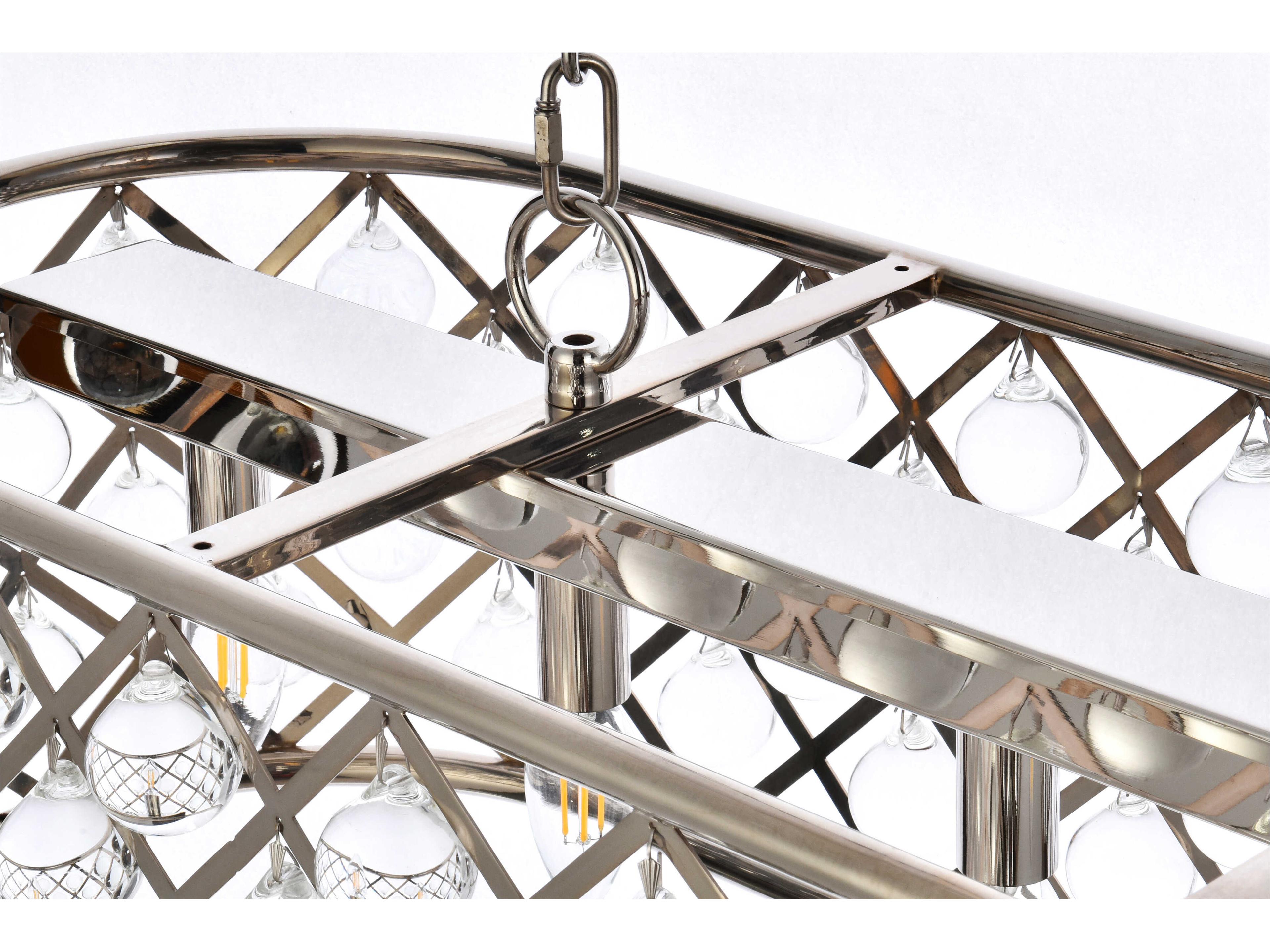 Elegant Lighting Madison 7-Light Polished Nickel Clear Crystal Island Pendant