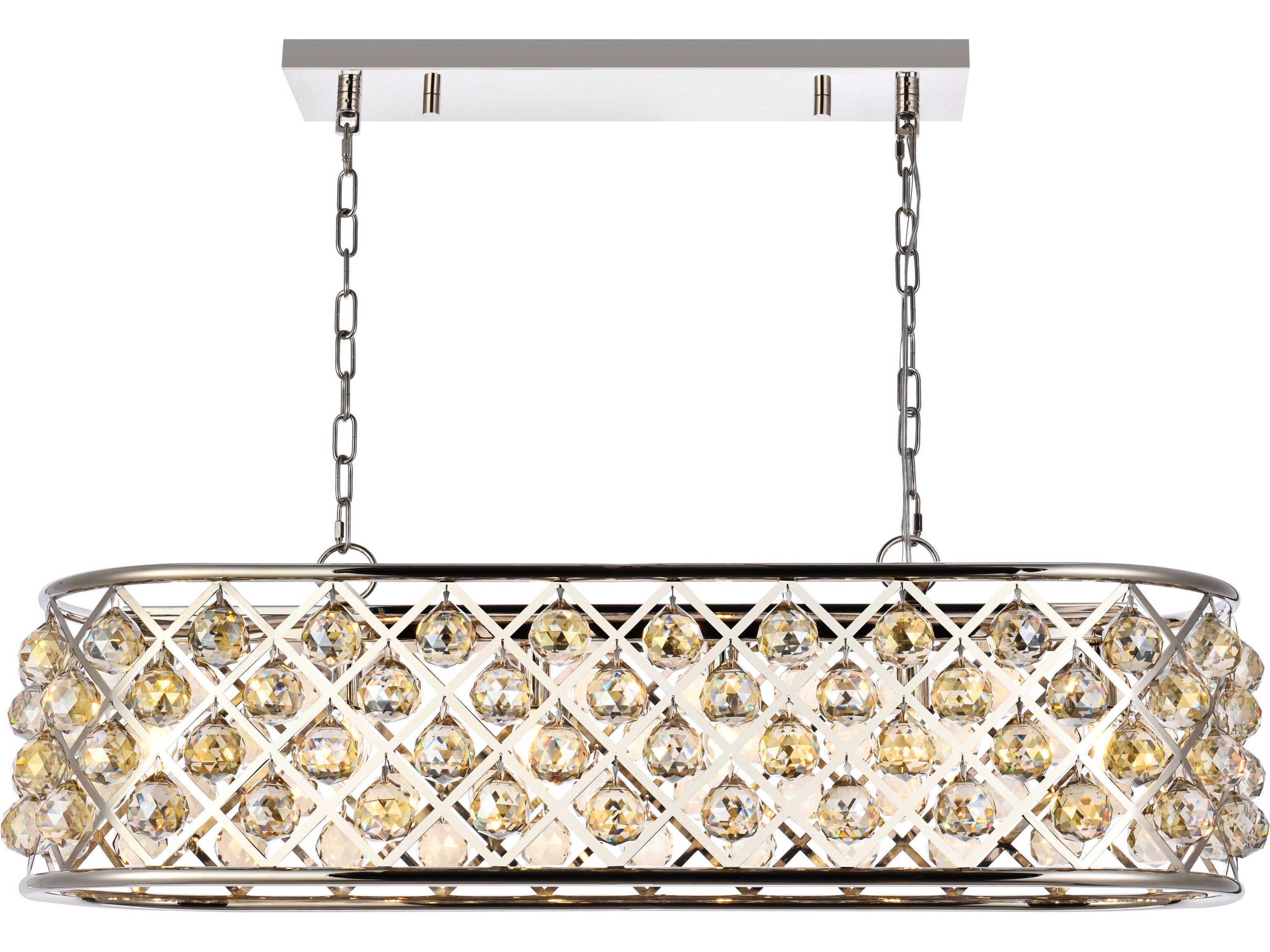 Madison 6-Light Polished Nickel Gold Crystal Island Pendant
