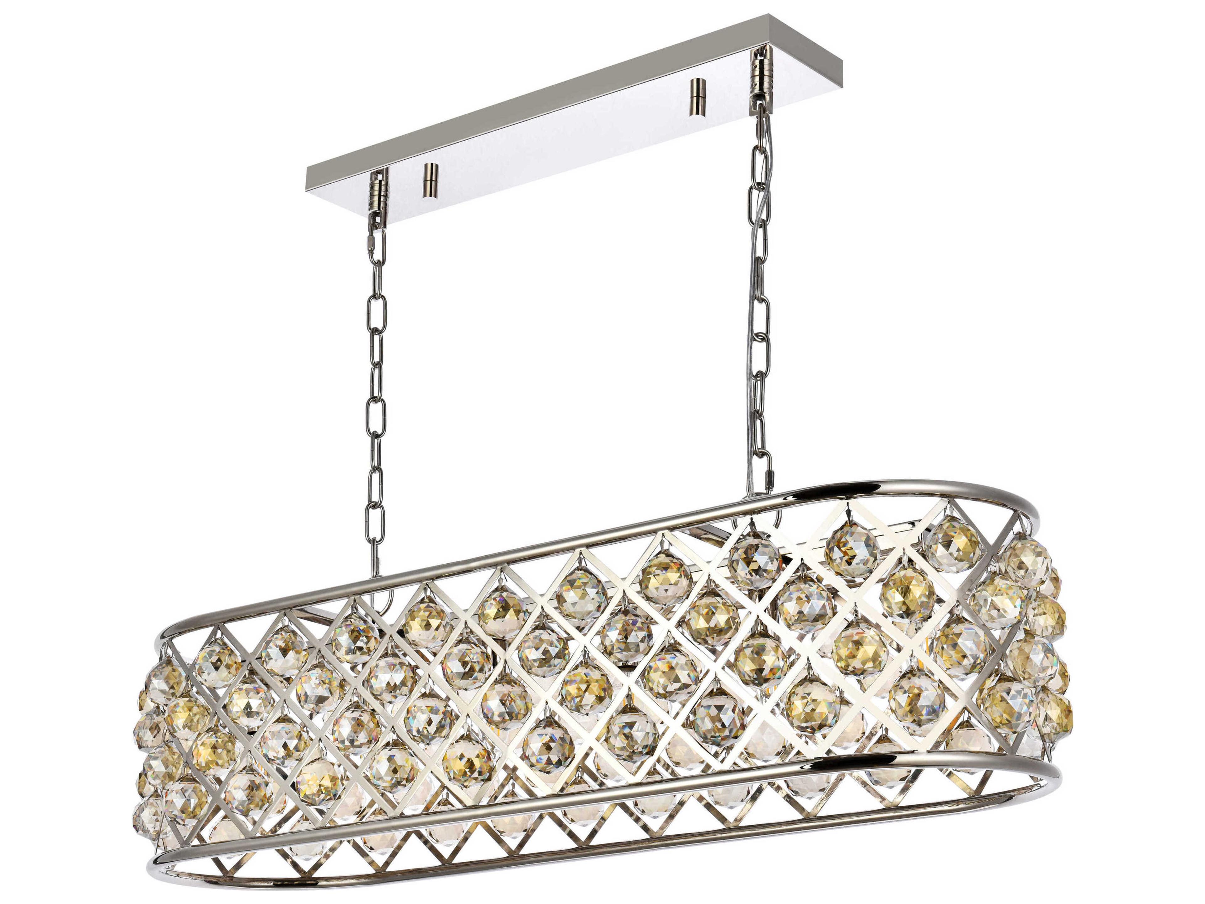 Elegant Lighting Madison 6-Light Polished Nickel Gold Crystal Island Pendant