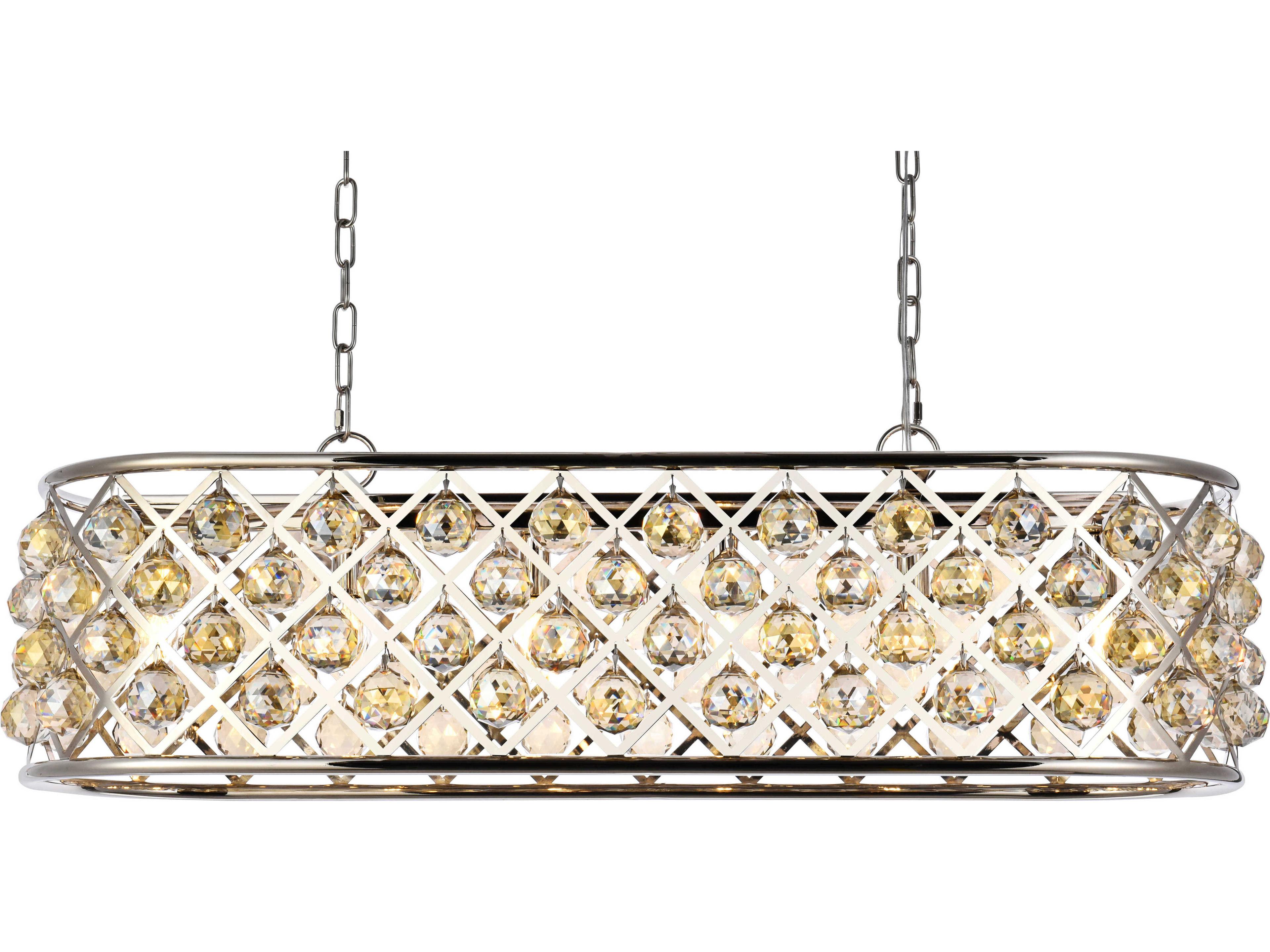 Elegant Lighting Madison 6-Light Polished Nickel Gold Crystal Island Pendant