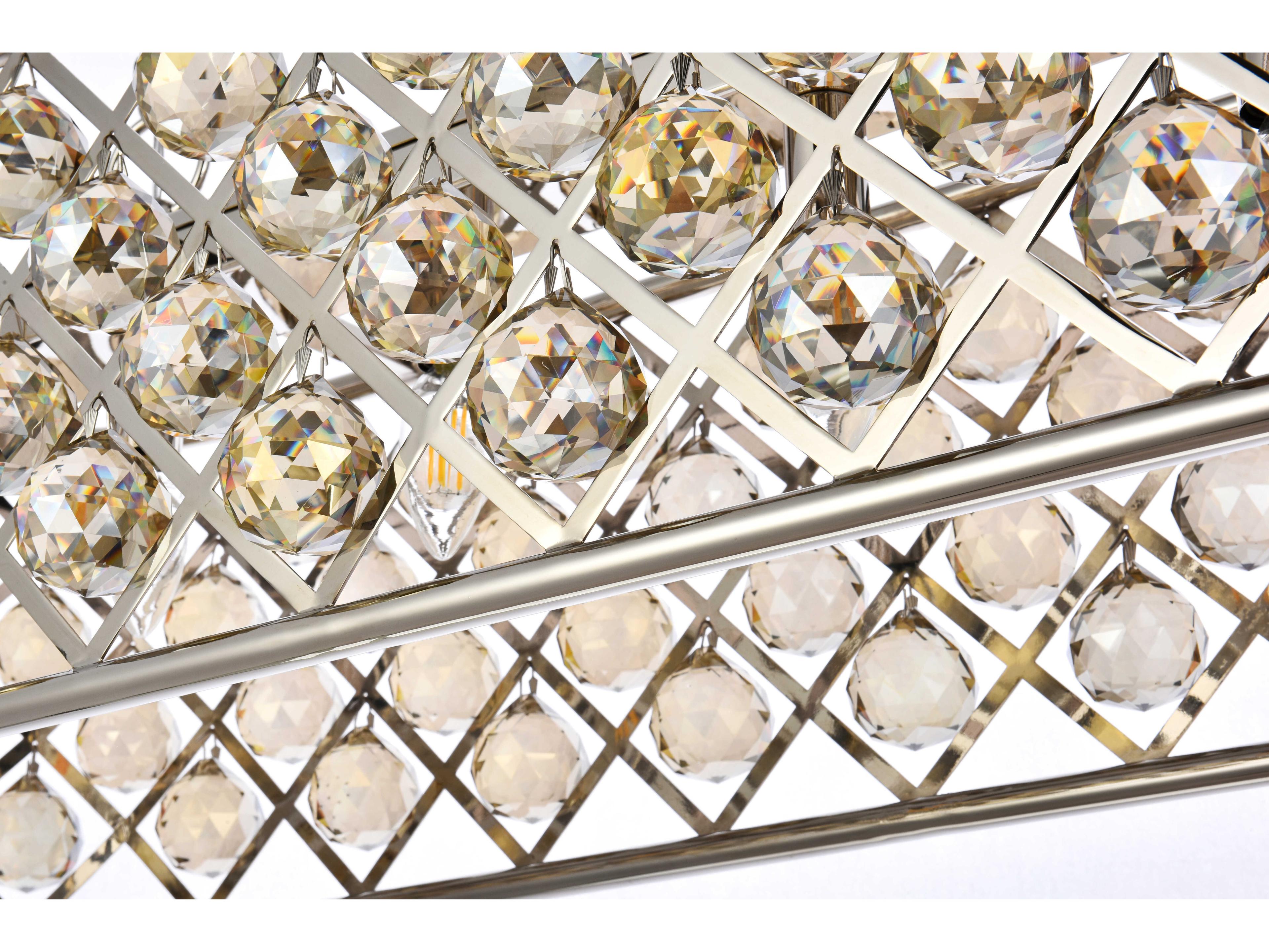 Elegant Lighting Madison 6-Light Polished Nickel Gold Crystal Island Pendant