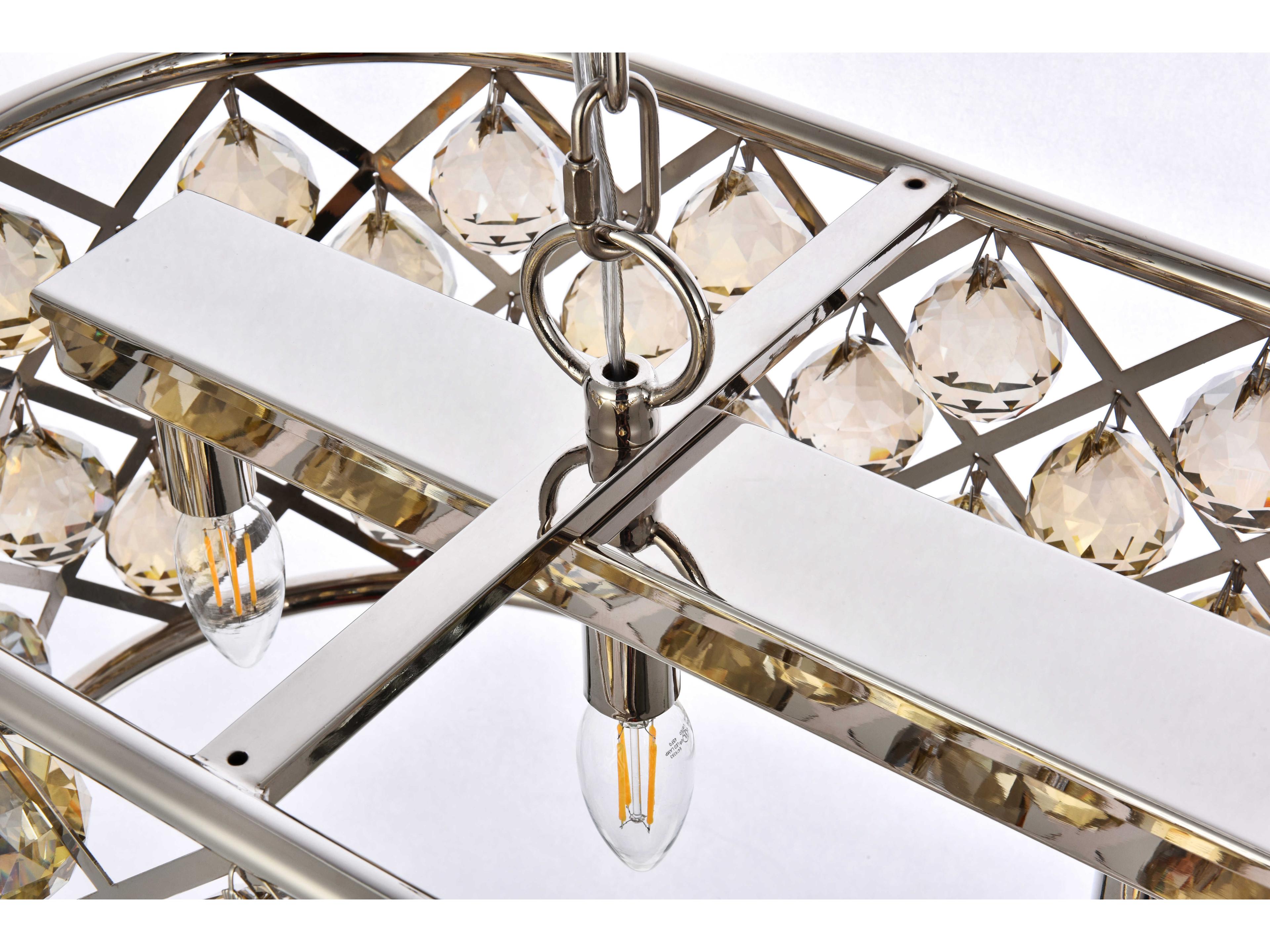Elegant Lighting Madison 6-Light Polished Nickel Gold Crystal Island Pendant