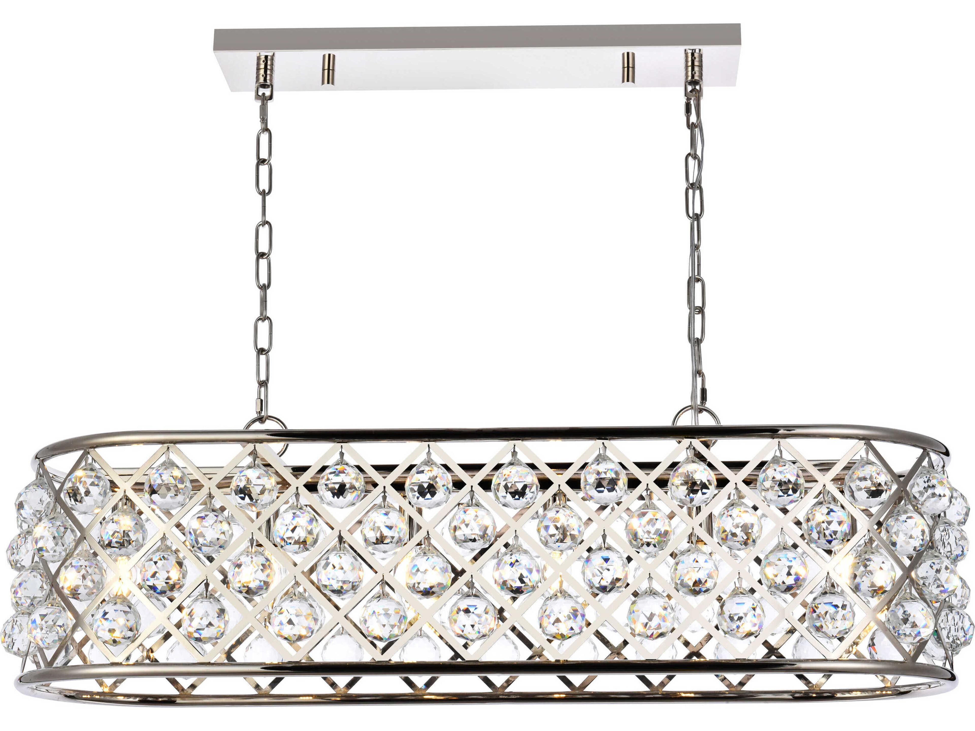 Madison 6-Light Polished Nickel Clear Crystal Island Pendant