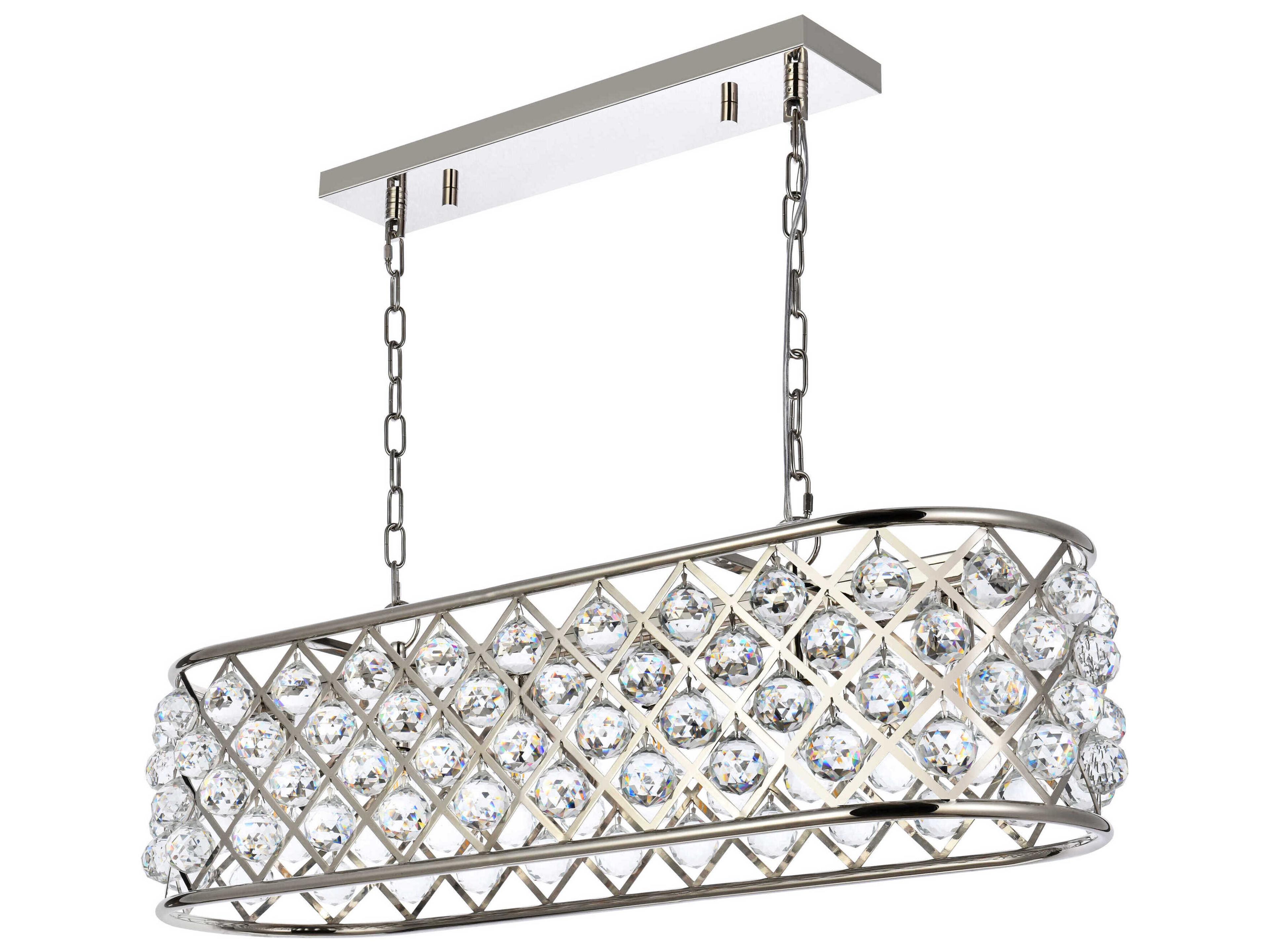 Elegant Lighting Madison 6-Light Polished Nickel Clear Crystal Island Pendant