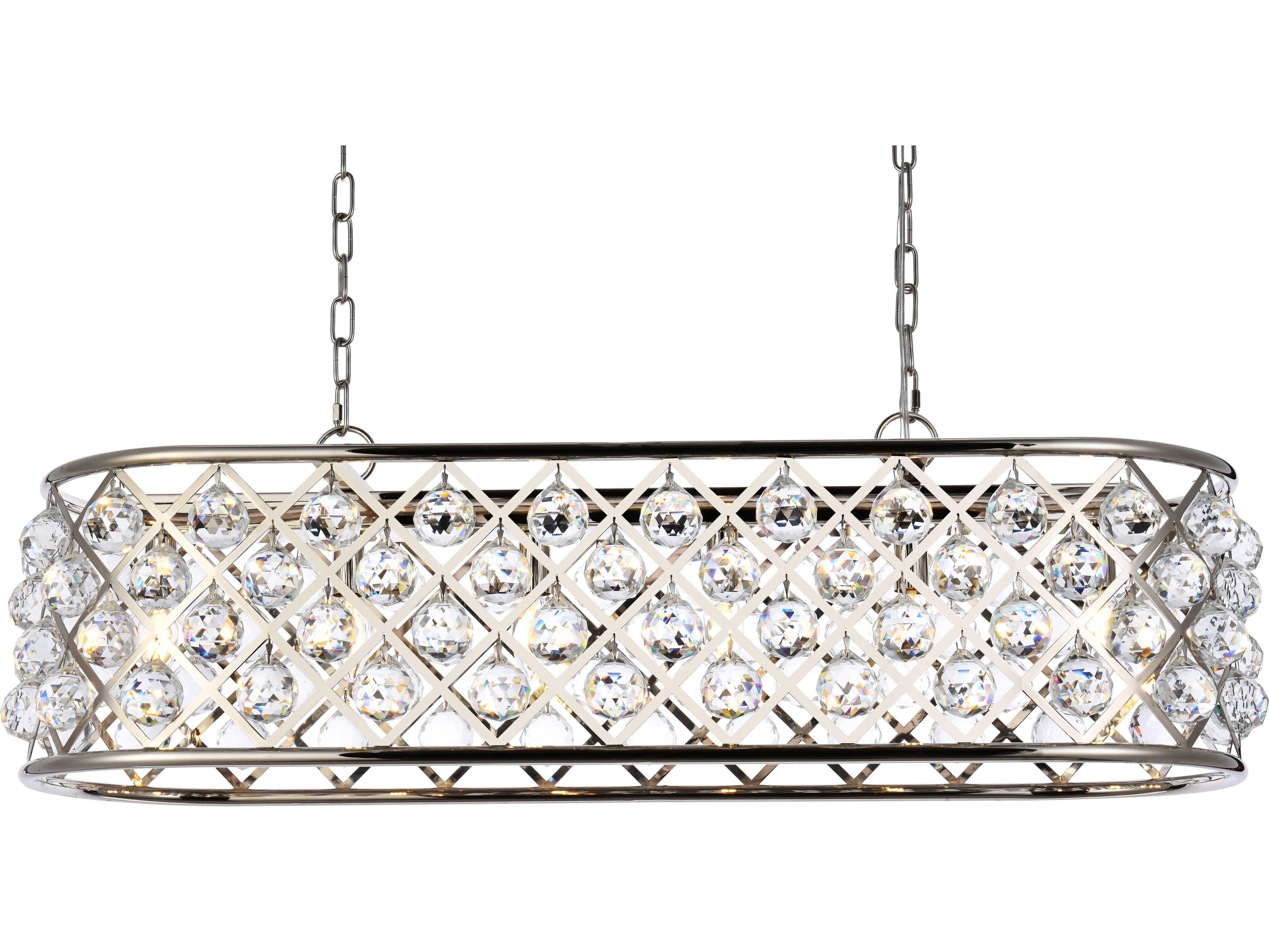 Elegant Lighting Madison 6-Light Polished Nickel Clear Crystal Island Pendant