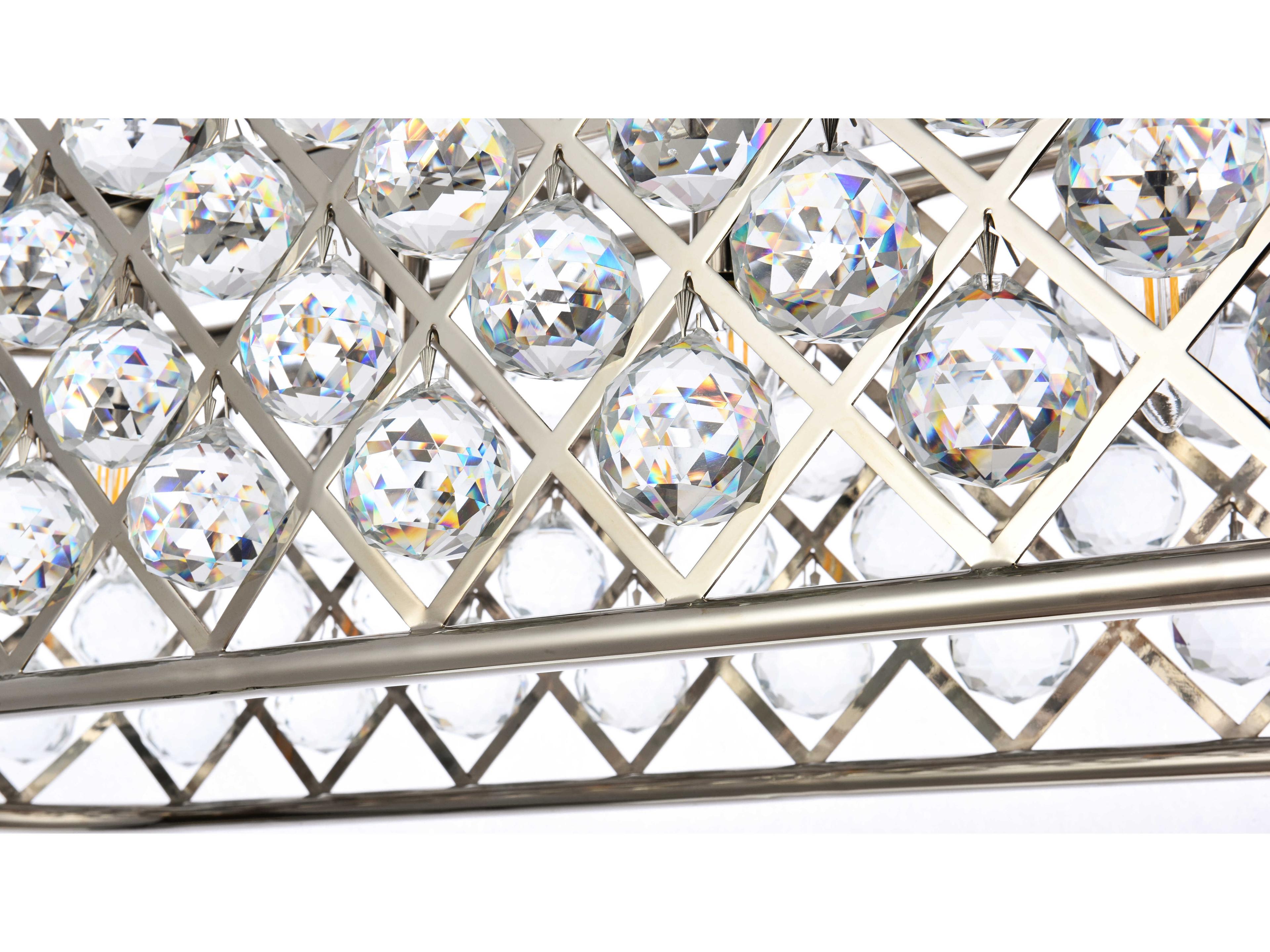 Elegant Lighting Madison 6-Light Polished Nickel Clear Crystal Island Pendant