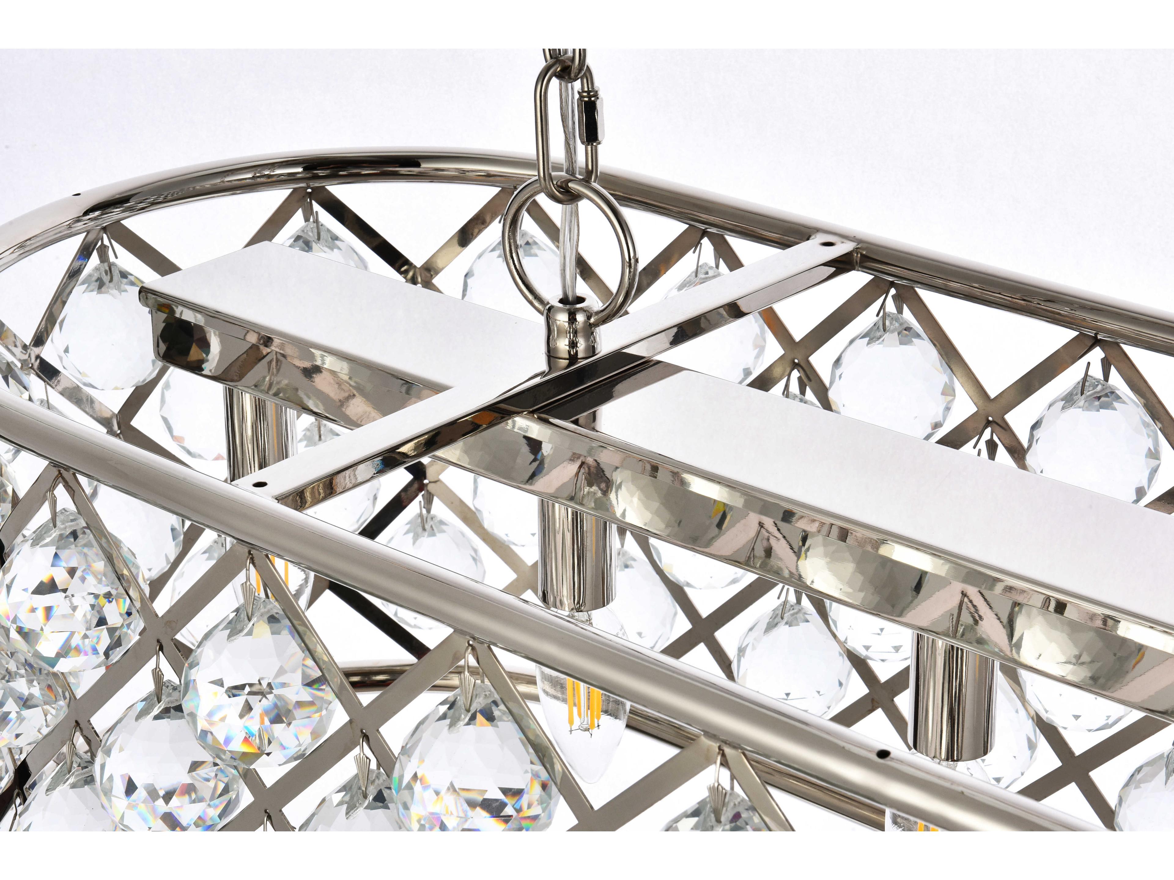 Elegant Lighting Madison 6-Light Polished Nickel Clear Crystal Island Pendant