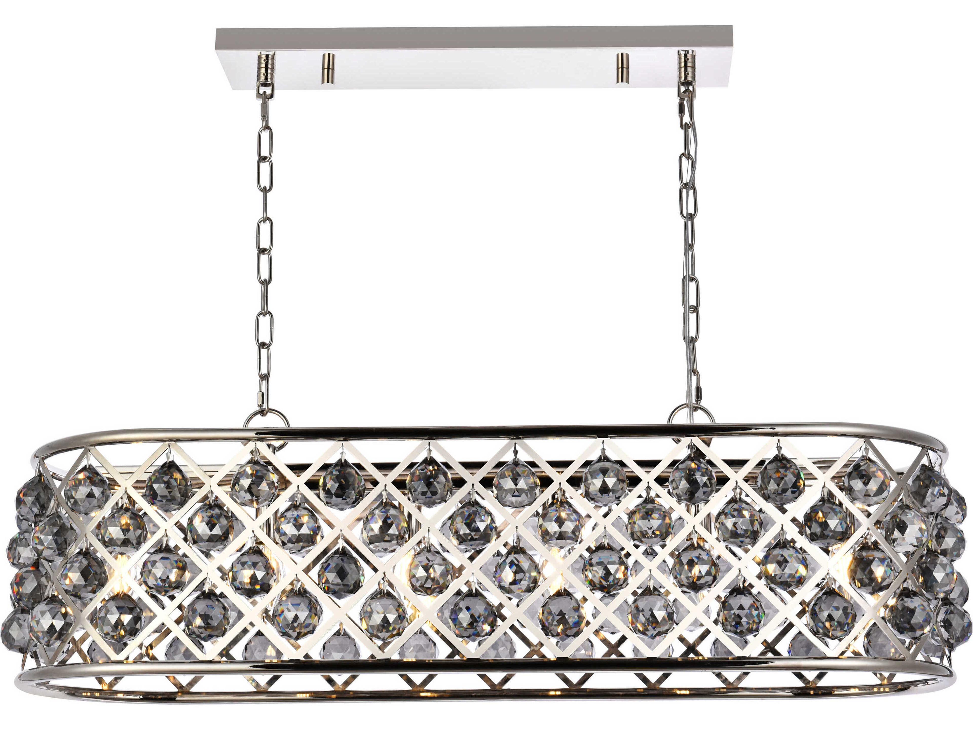 Elegant Lighting Madison 6-Light Polished Nickel Silver Crystal Island Pendant