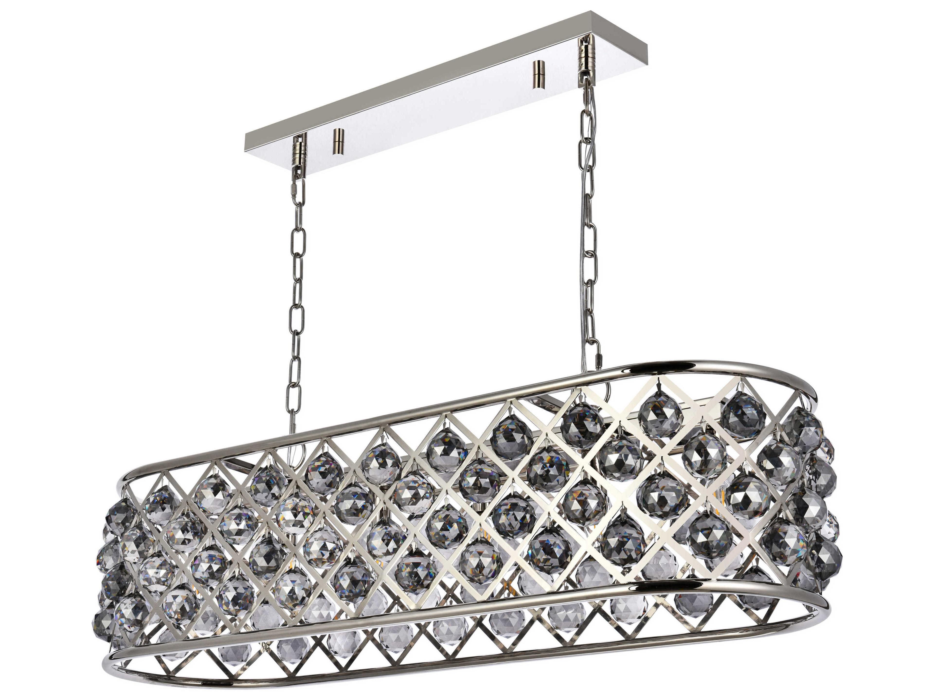 Elegant Lighting Madison 6-Light Polished Nickel Silver Crystal Island Pendant