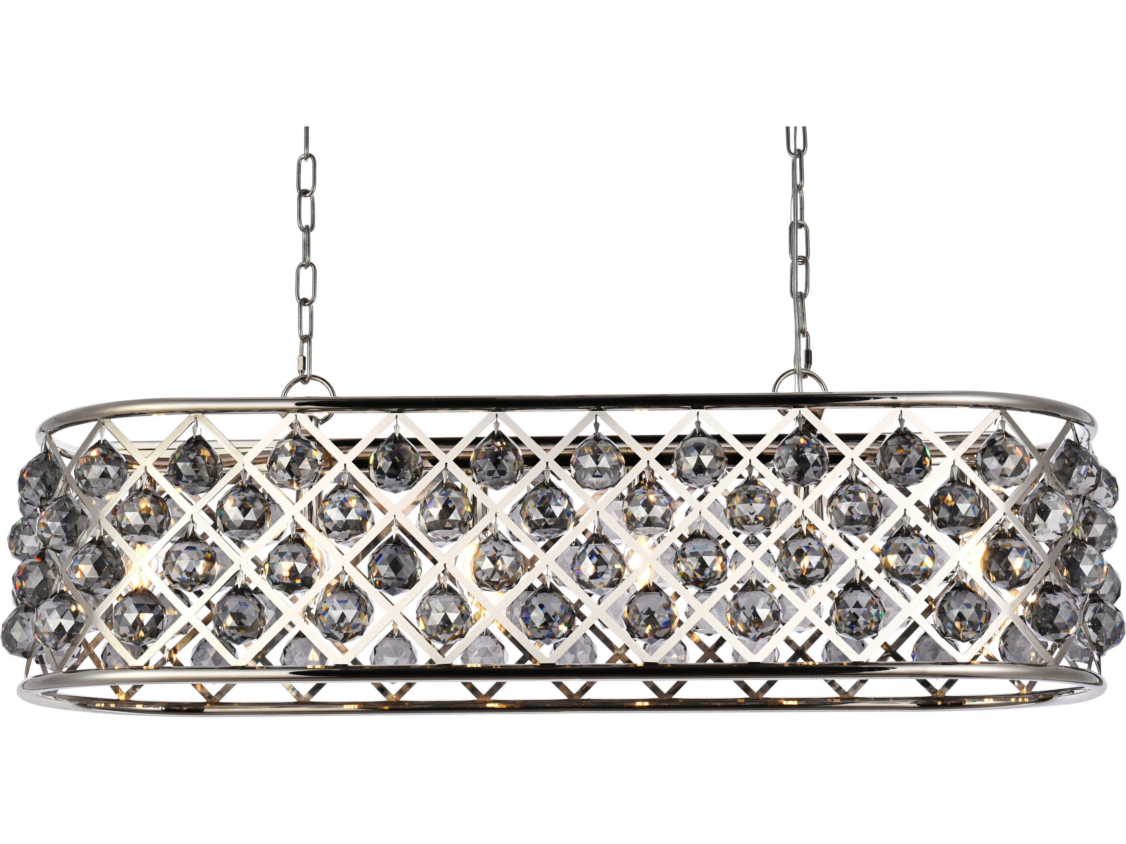 Elegant Lighting Madison 6-Light Polished Nickel Silver Crystal Island Pendant