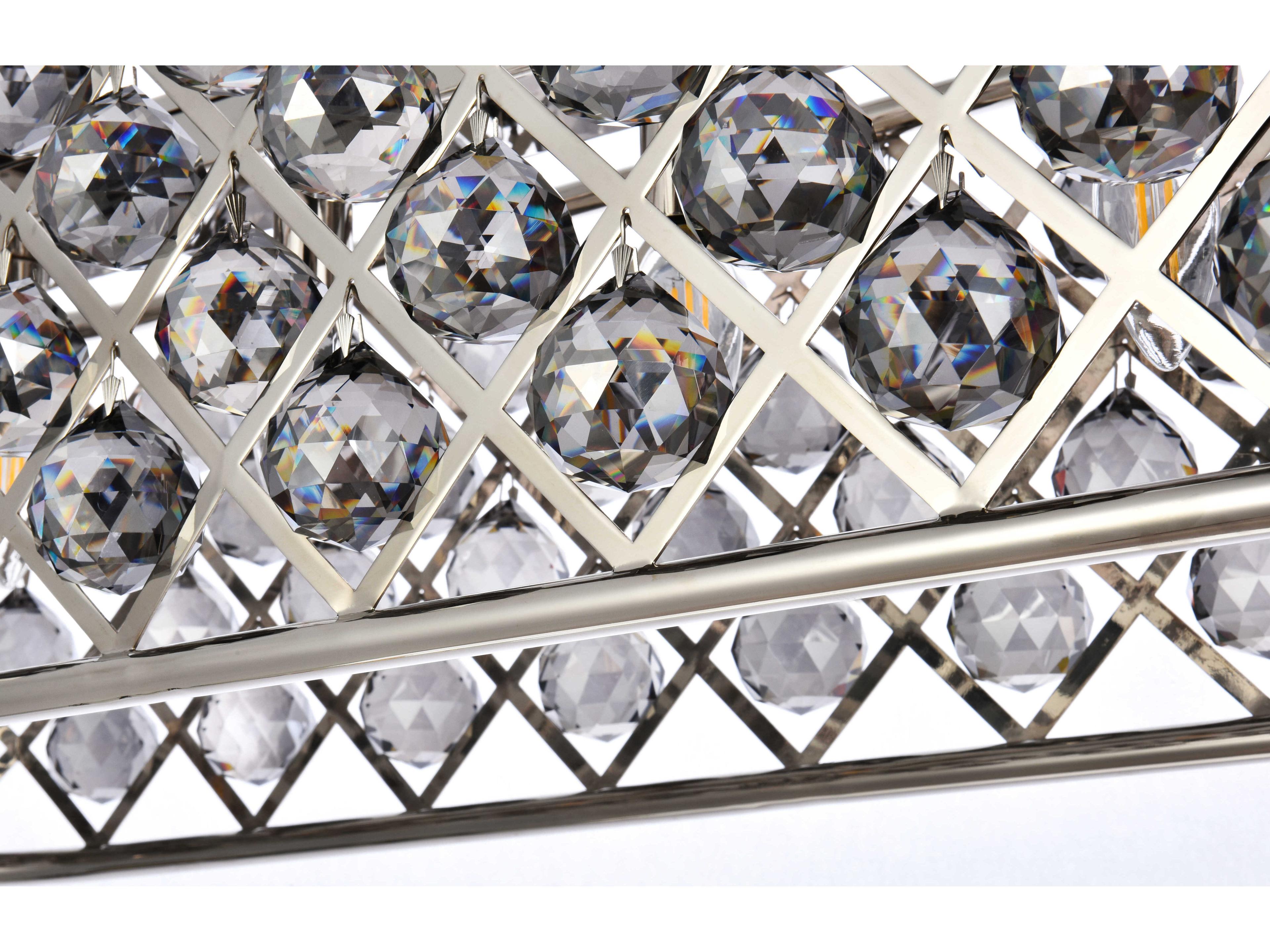 Elegant Lighting Madison 6-Light Polished Nickel Silver Crystal Island Pendant