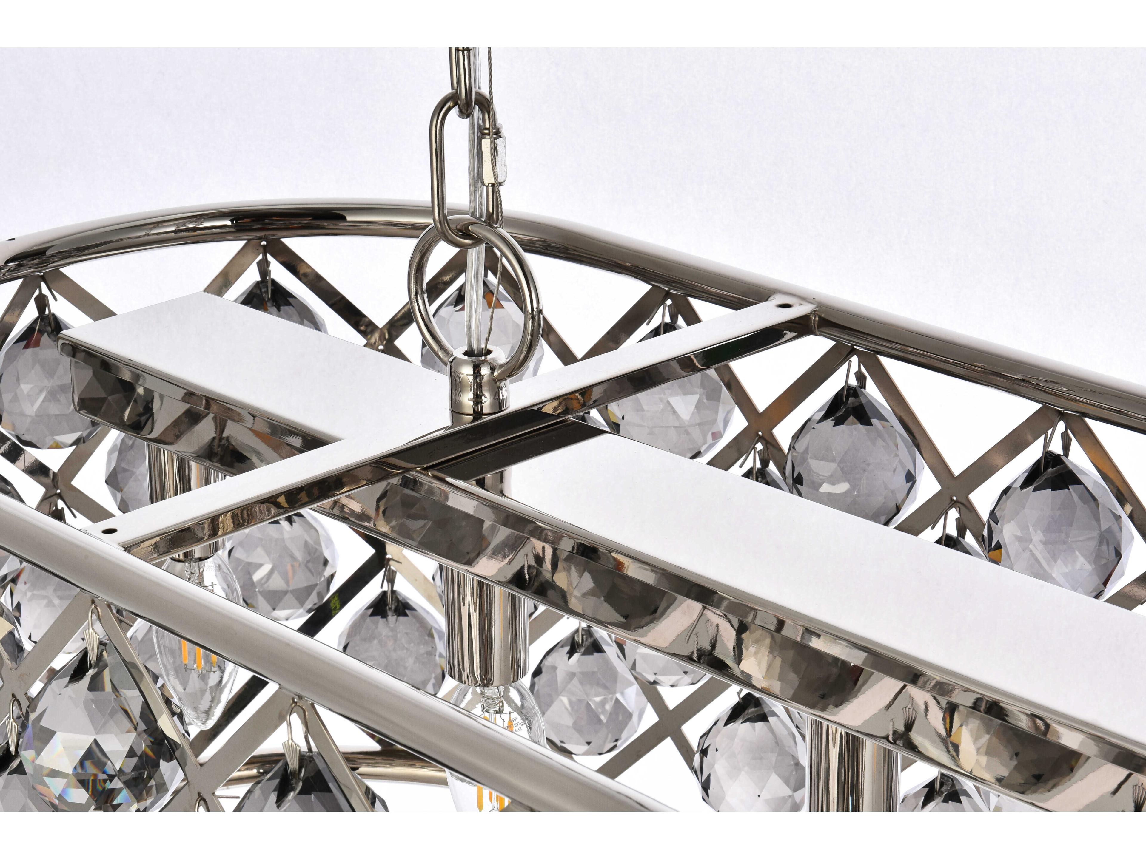 Elegant Lighting Madison 6-Light Polished Nickel Silver Crystal Island Pendant