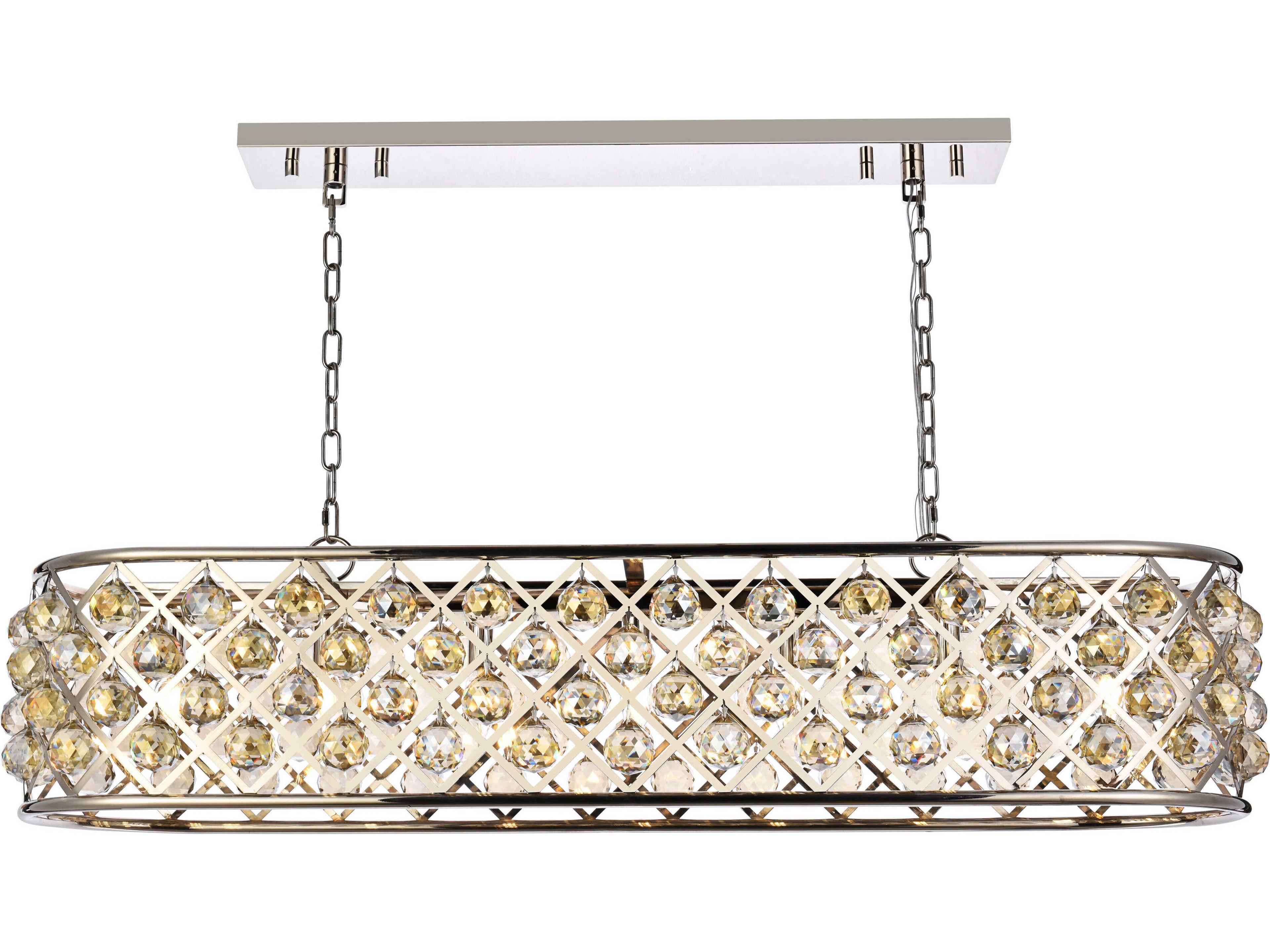 Madison 7-Light Polished Nickel Gold Crystal Island Pendant