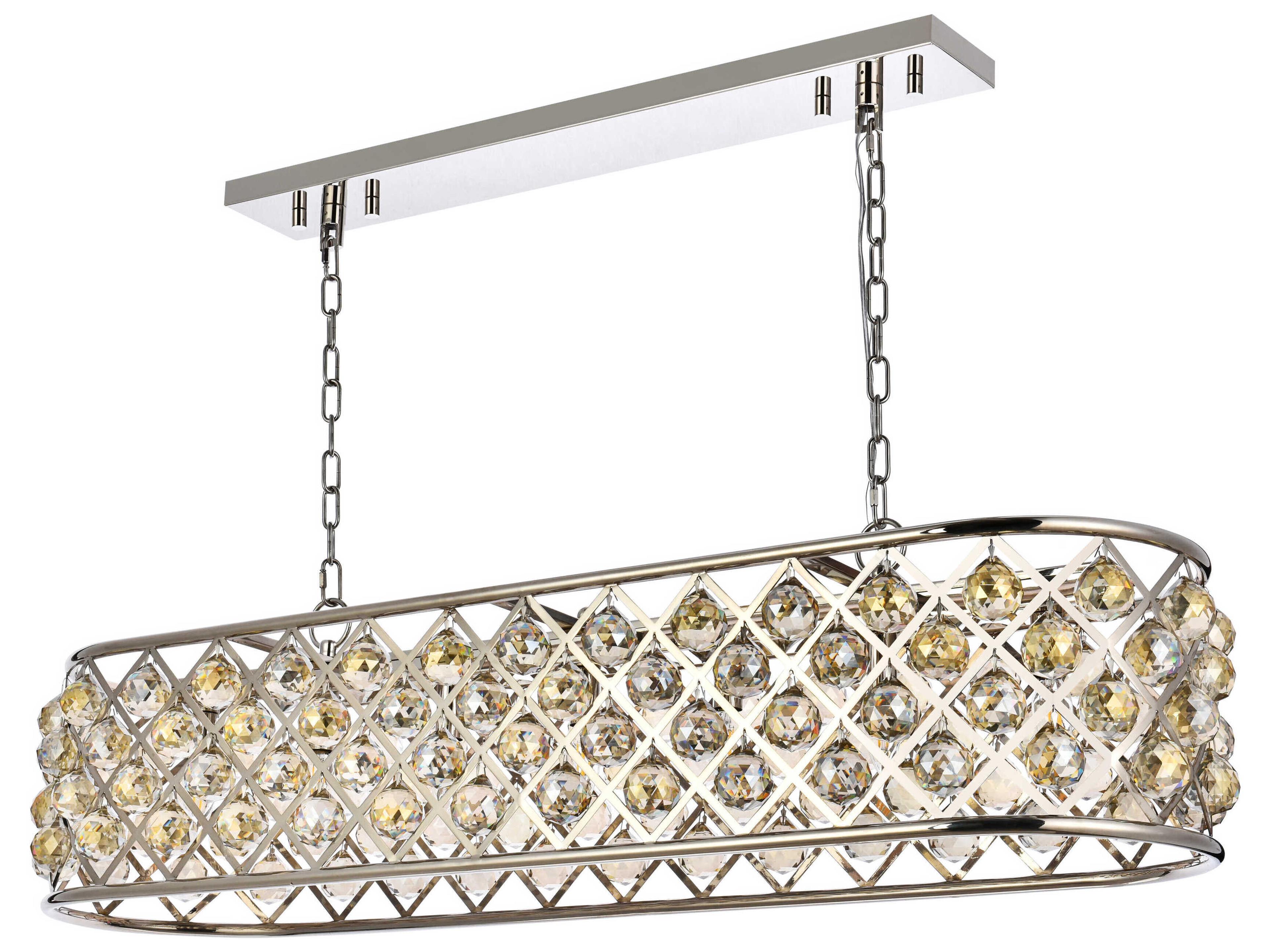 Elegant Lighting Madison 7-Light Polished Nickel Gold Crystal Island Pendant