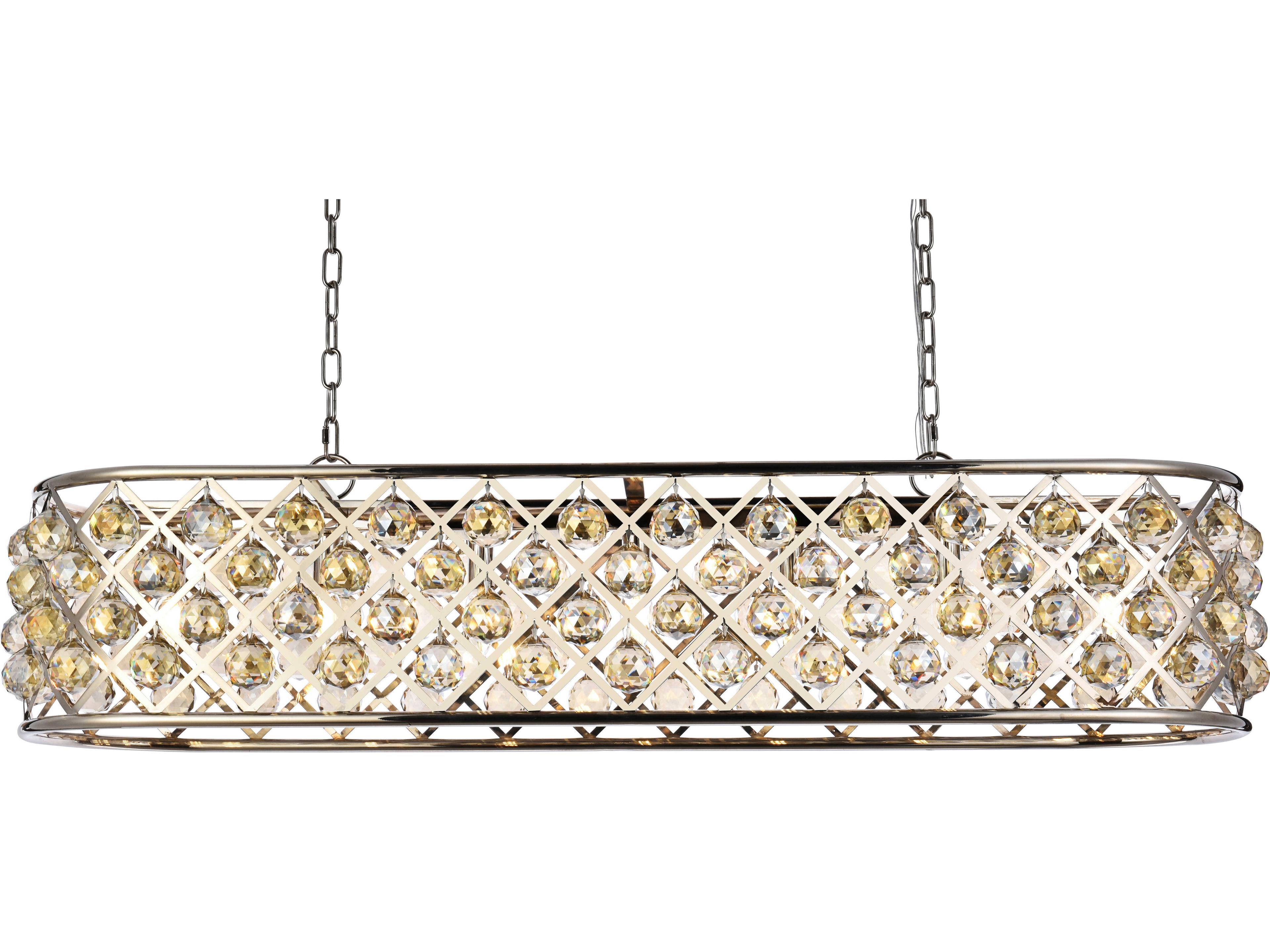 Elegant Lighting Madison 7-Light Polished Nickel Gold Crystal Island Pendant