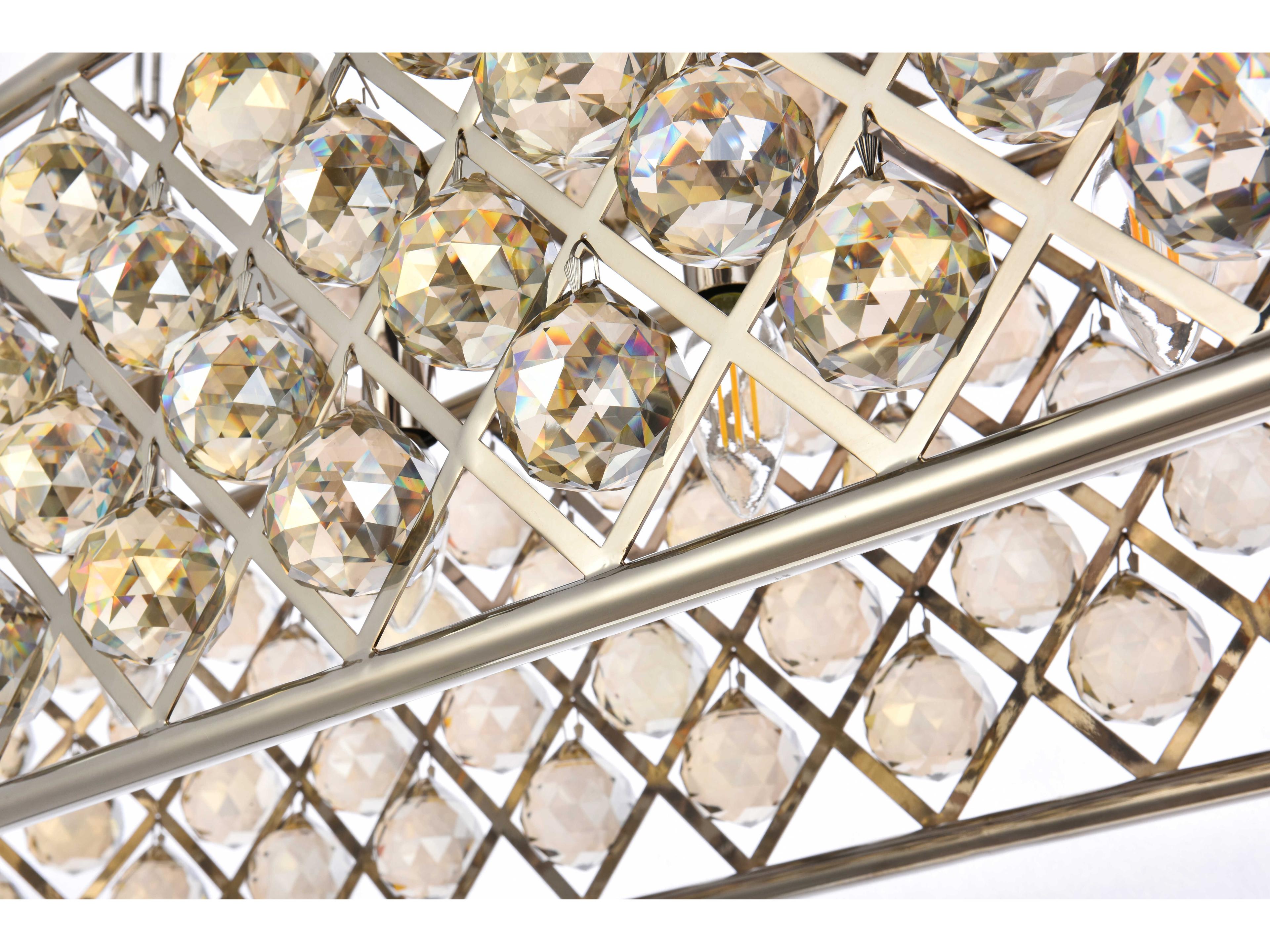 Elegant Lighting Madison 7-Light Polished Nickel Gold Crystal Island Pendant