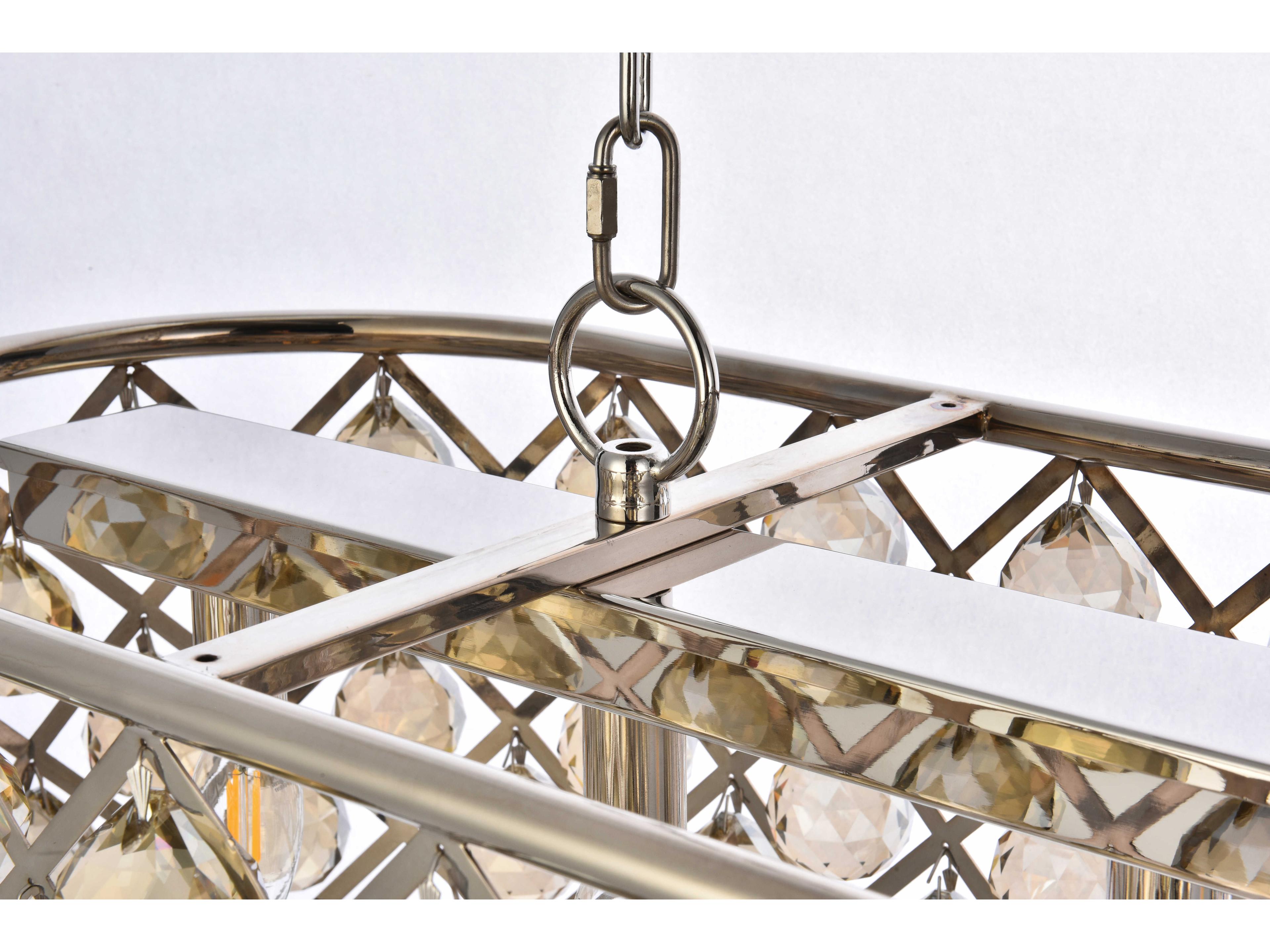 Elegant Lighting Madison 7-Light Polished Nickel Gold Crystal Island Pendant