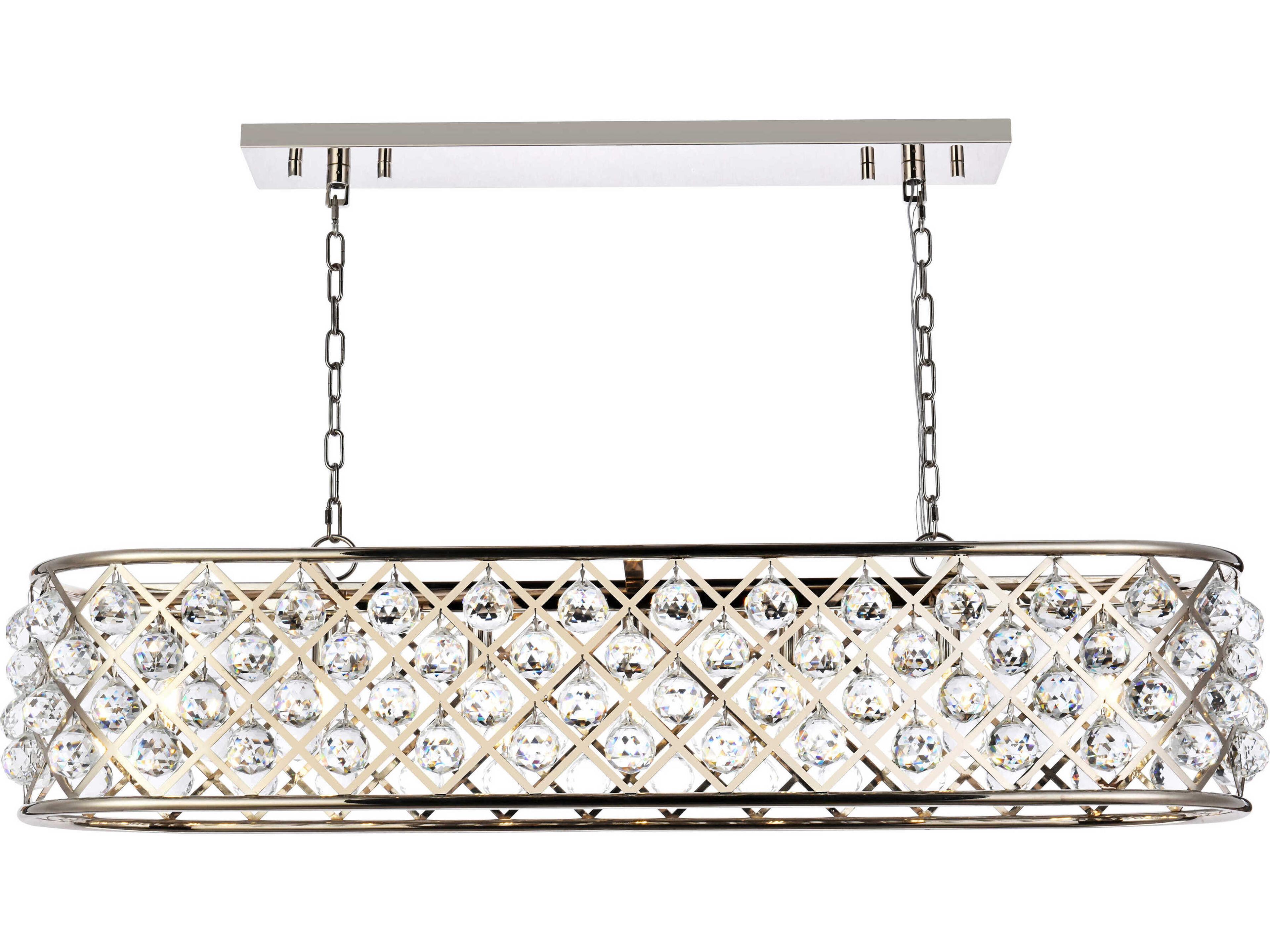 Madison 7-Light Polished Nickel Clear Crystal Island Pendant