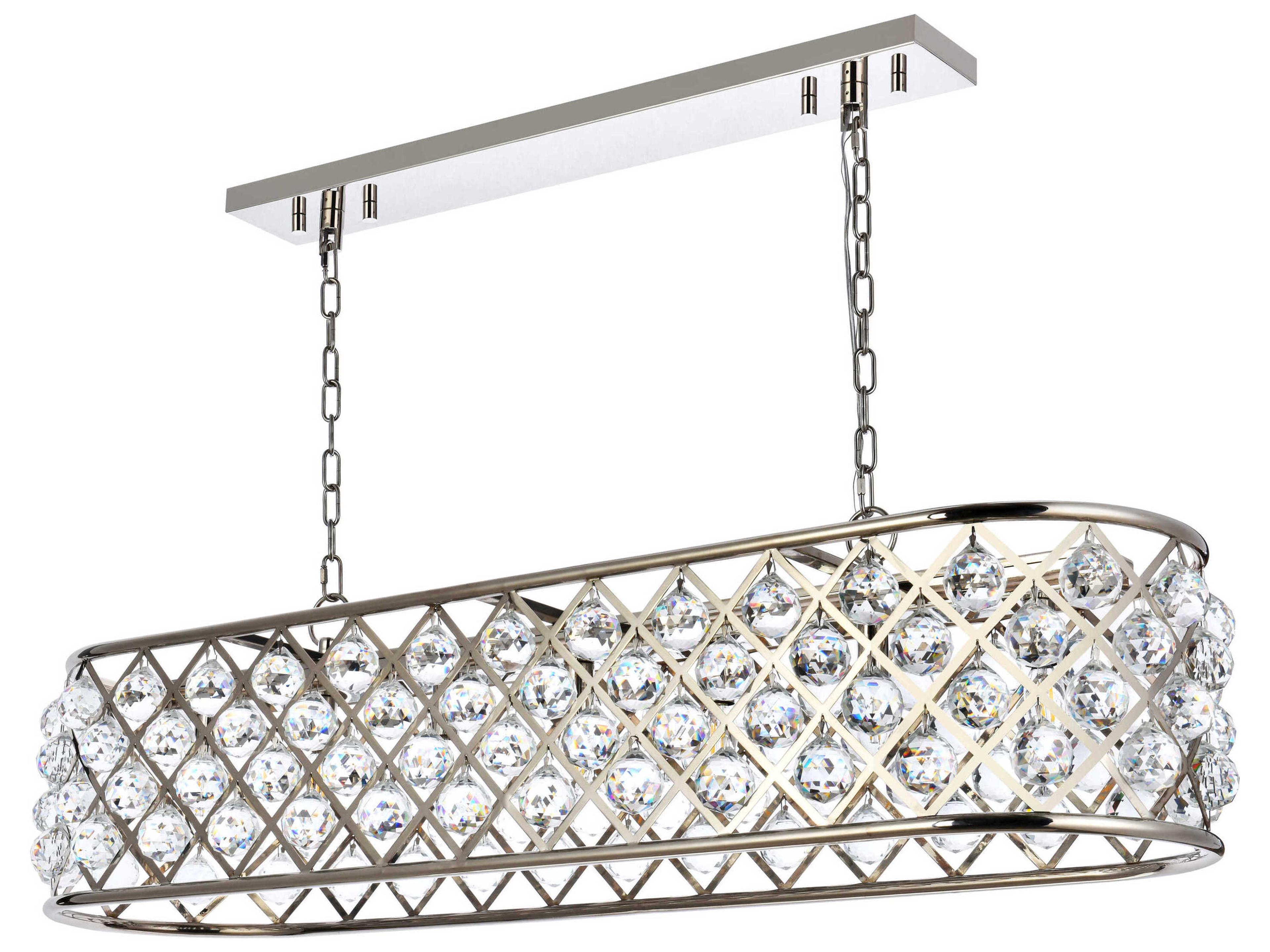 Elegant Lighting Madison 7-Light Polished Nickel Clear Crystal Island Pendant