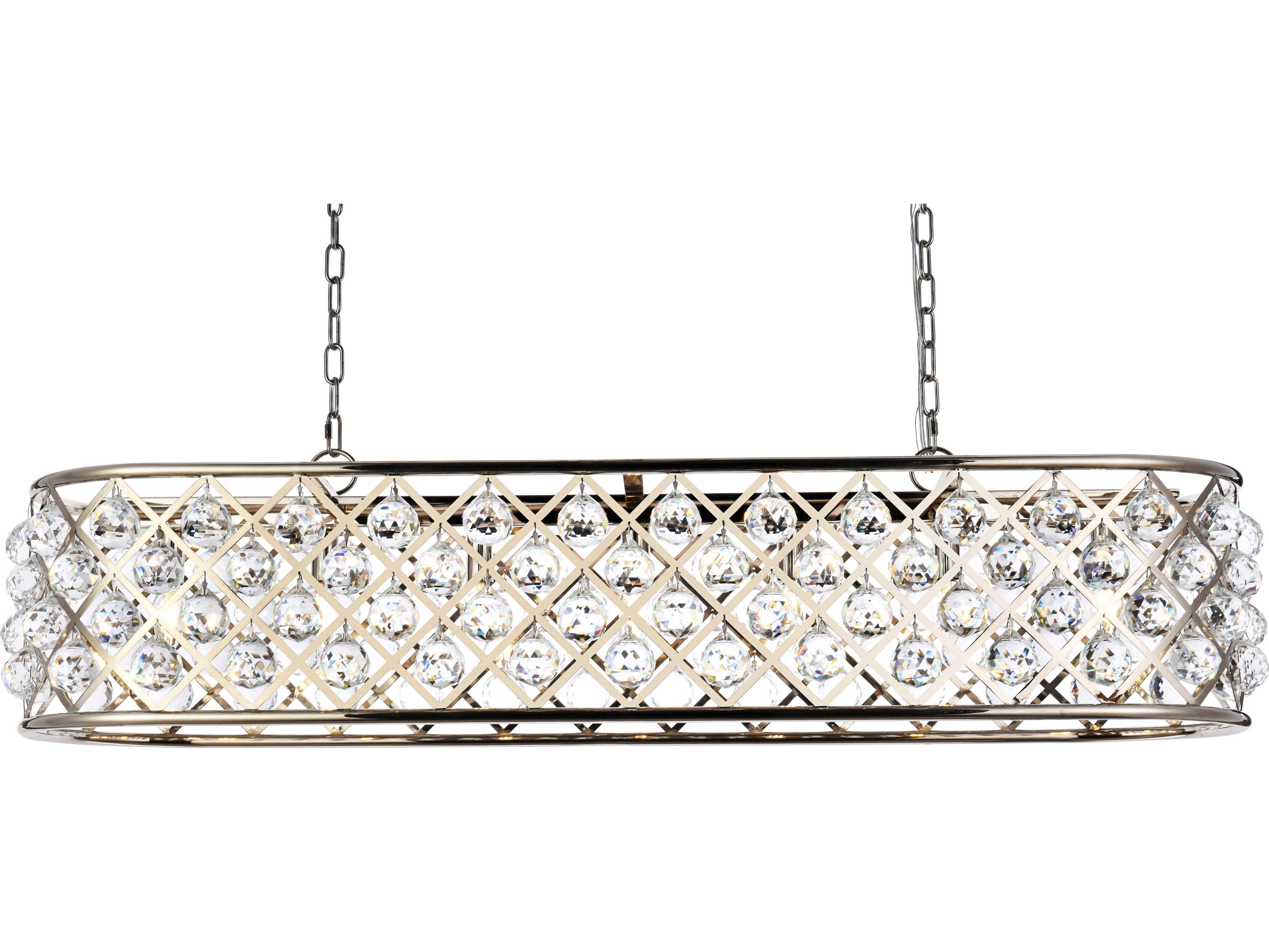 Elegant Lighting Madison 7-Light Polished Nickel Clear Crystal Island Pendant