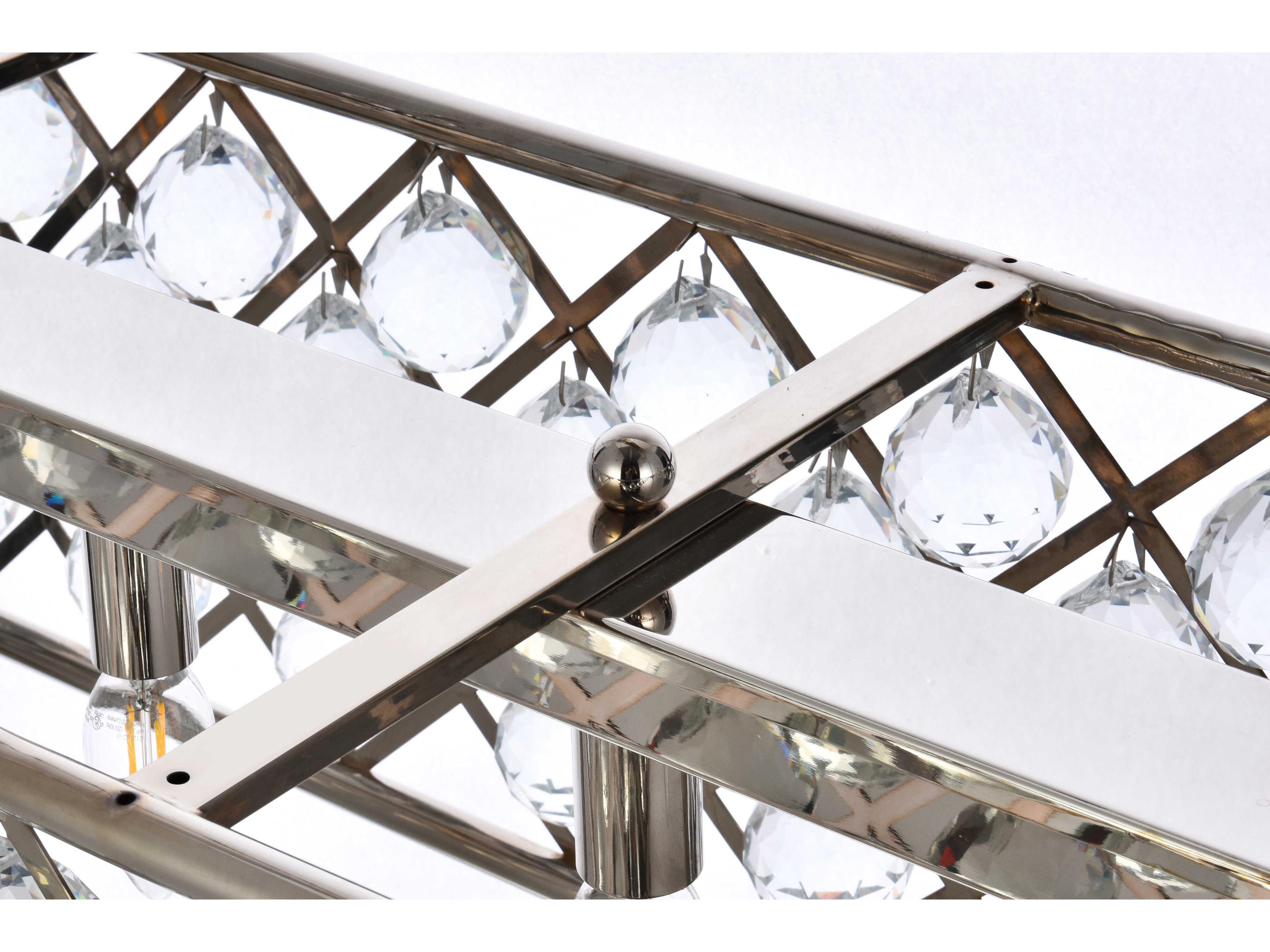 Elegant Lighting Madison 7-Light Polished Nickel Clear Crystal Island Pendant