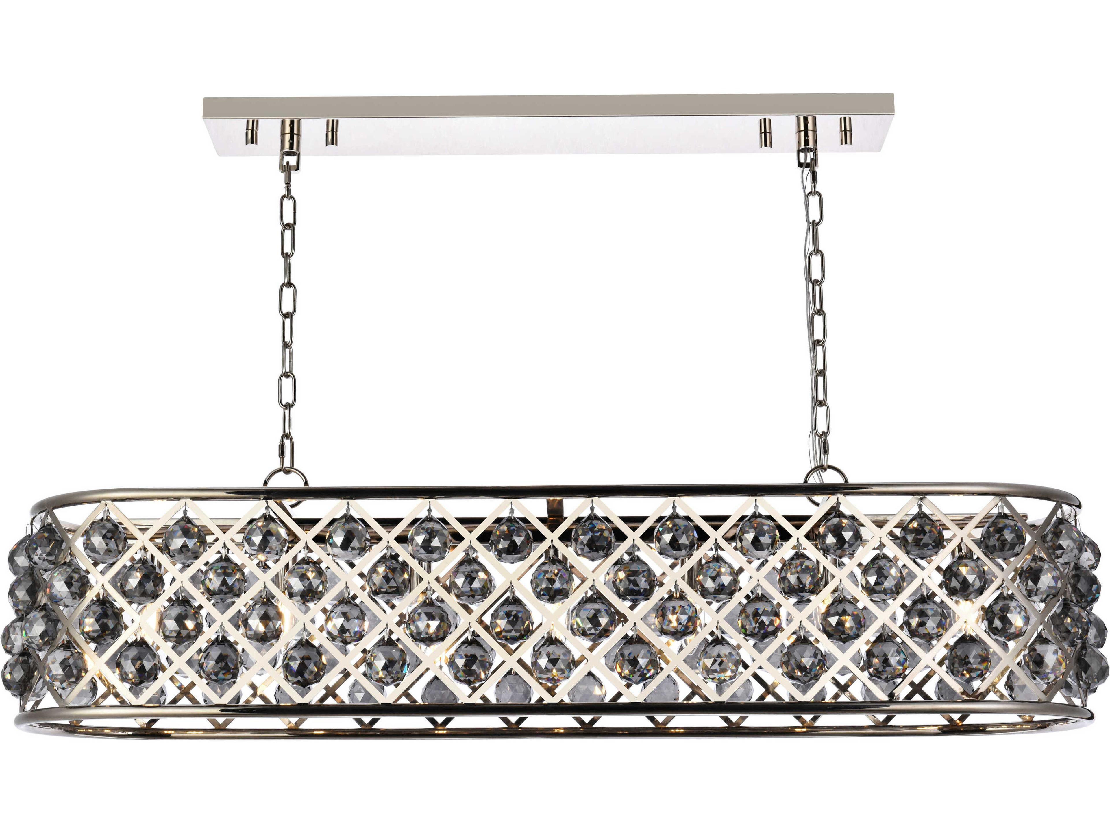 Madison 7-Light Polished Nickel Silver Crystal Island Pendant