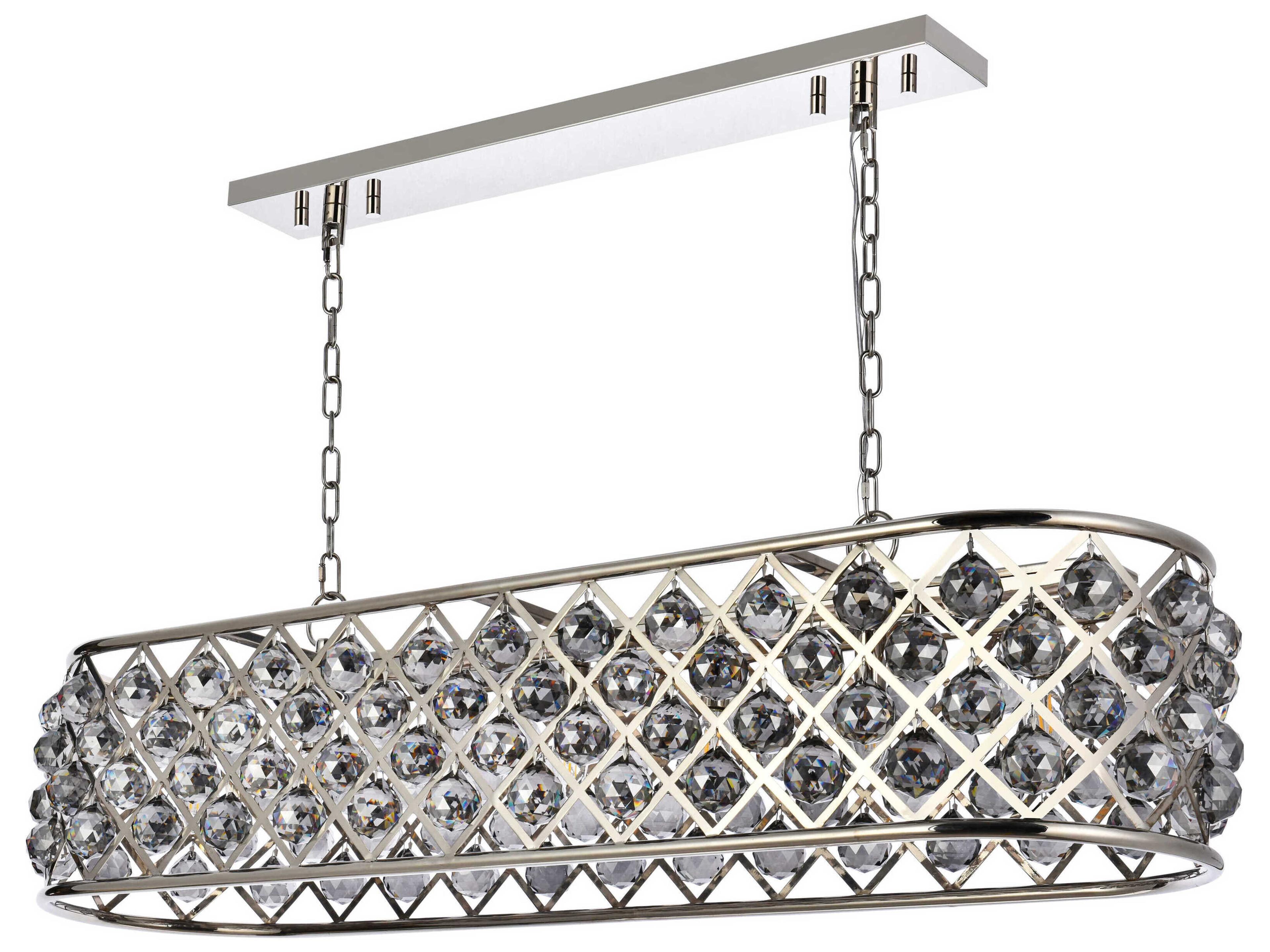 Elegant Lighting Madison 7-Light Polished Nickel Silver Crystal Island Pendant