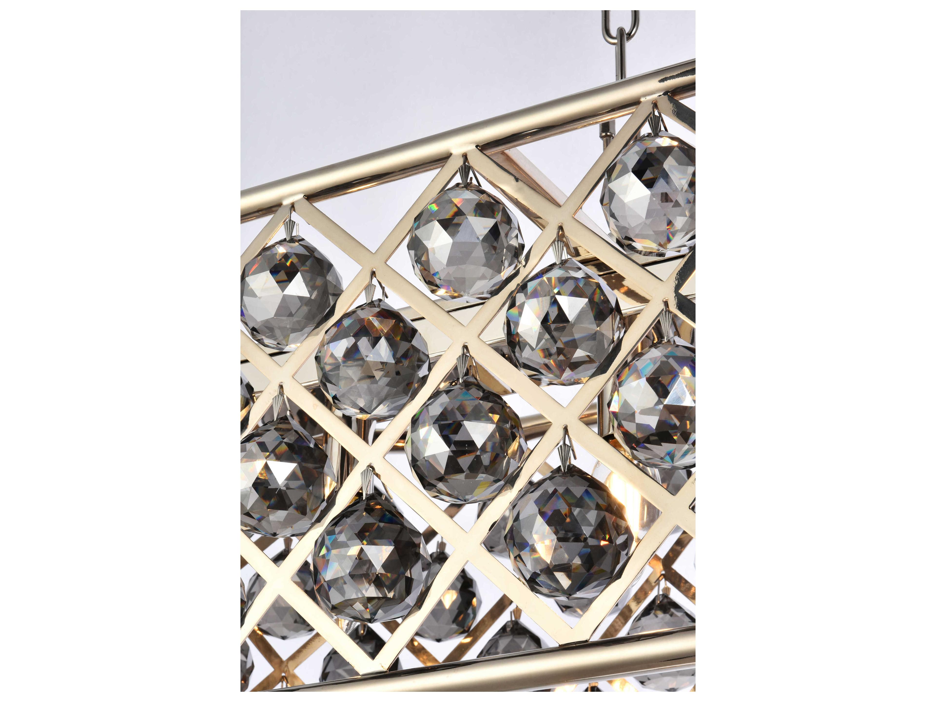 Elegant Lighting Madison 7-Light Polished Nickel Silver Crystal Island Pendant