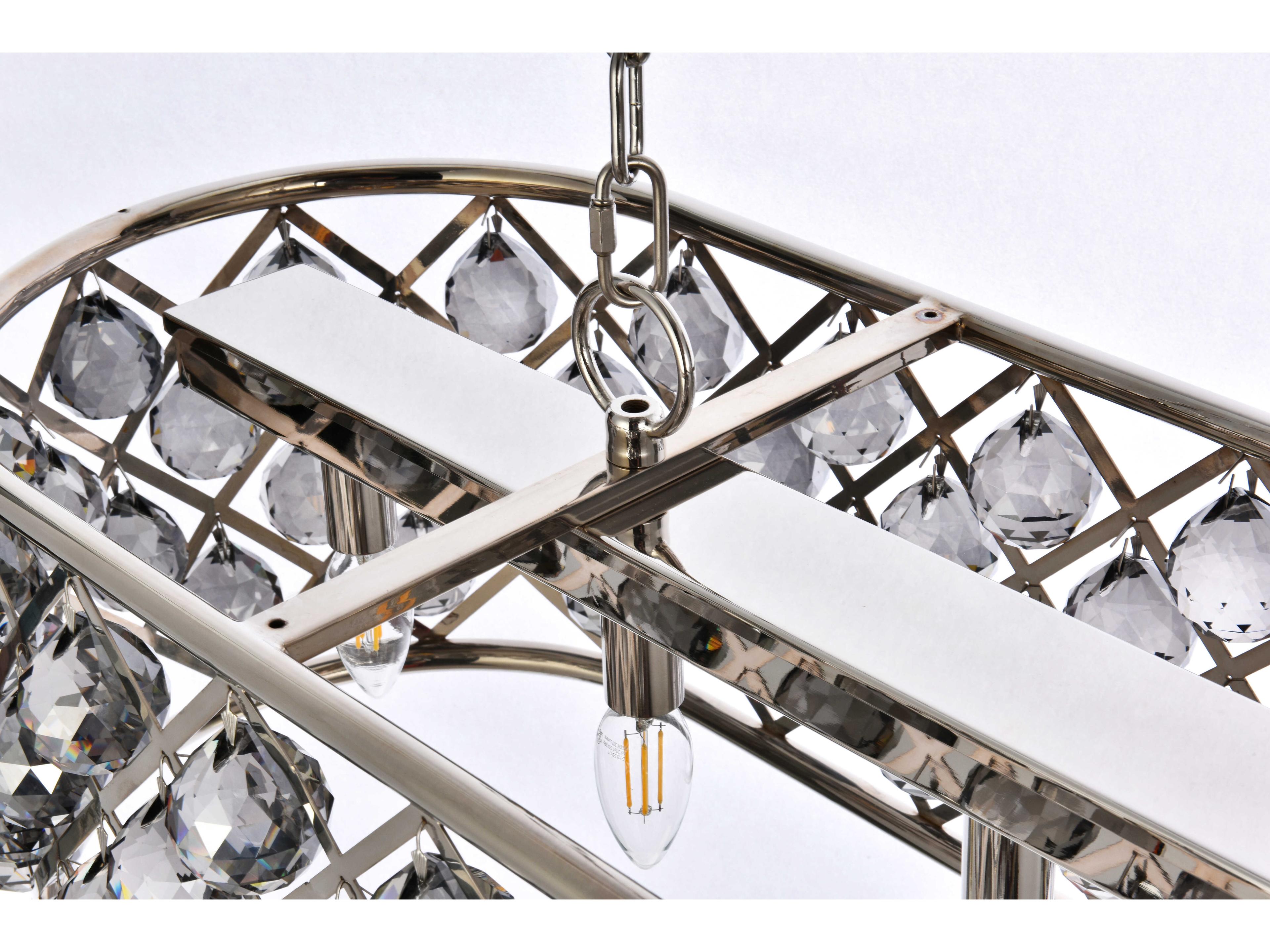 Elegant Lighting Madison 7-Light Polished Nickel Silver Crystal Island Pendant