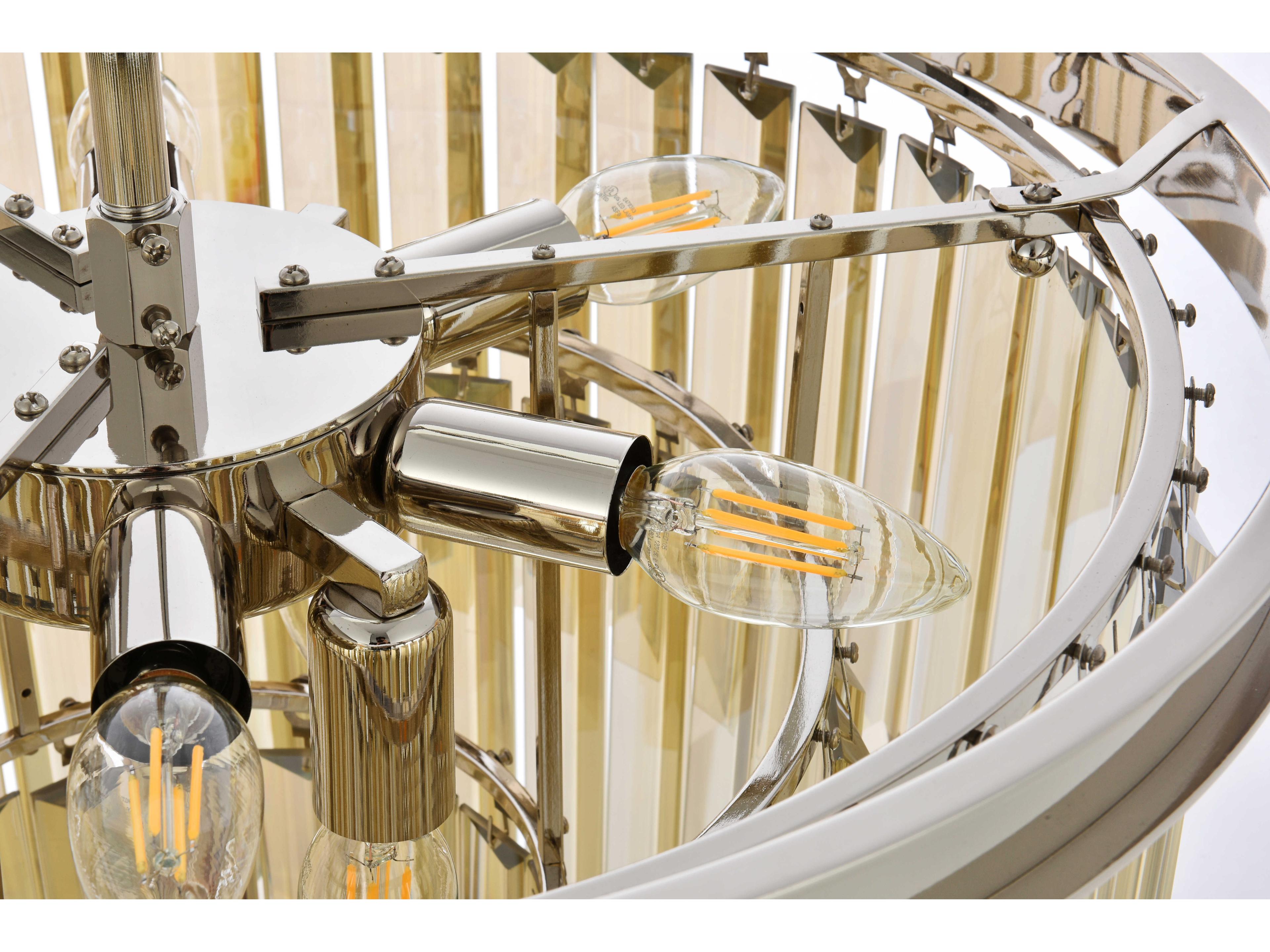 Elegant Lighting Sydney 9-Light Polished Nickel Gold Crystal Tiered Chandelier