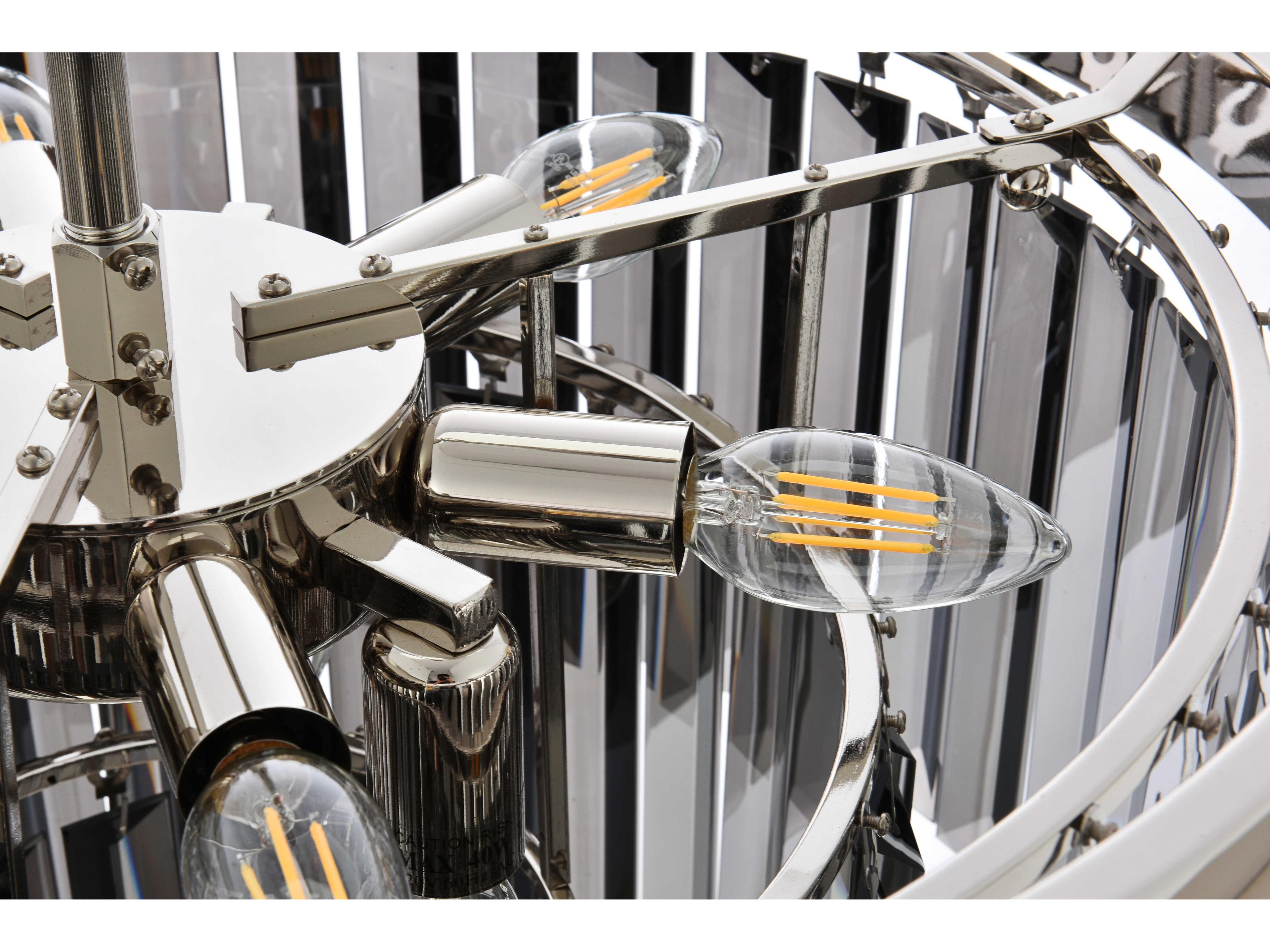 Elegant Lighting Sydney 9-Light Polished Nickel Silver Crystal Tiered Chandelier