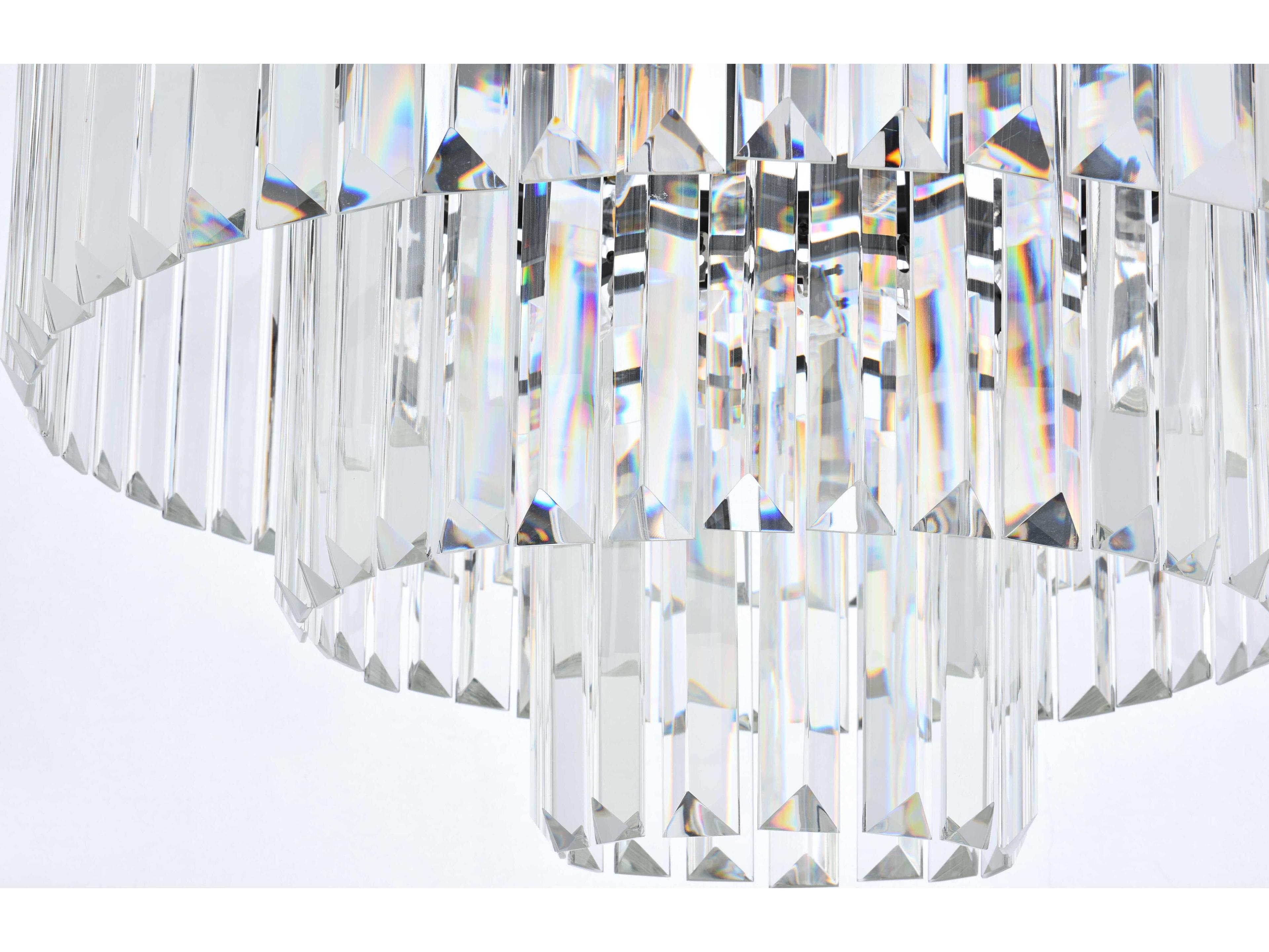 Elegant Lighting Sydney 9-Light Matte Black Clear Crystal Tiered Chandelier