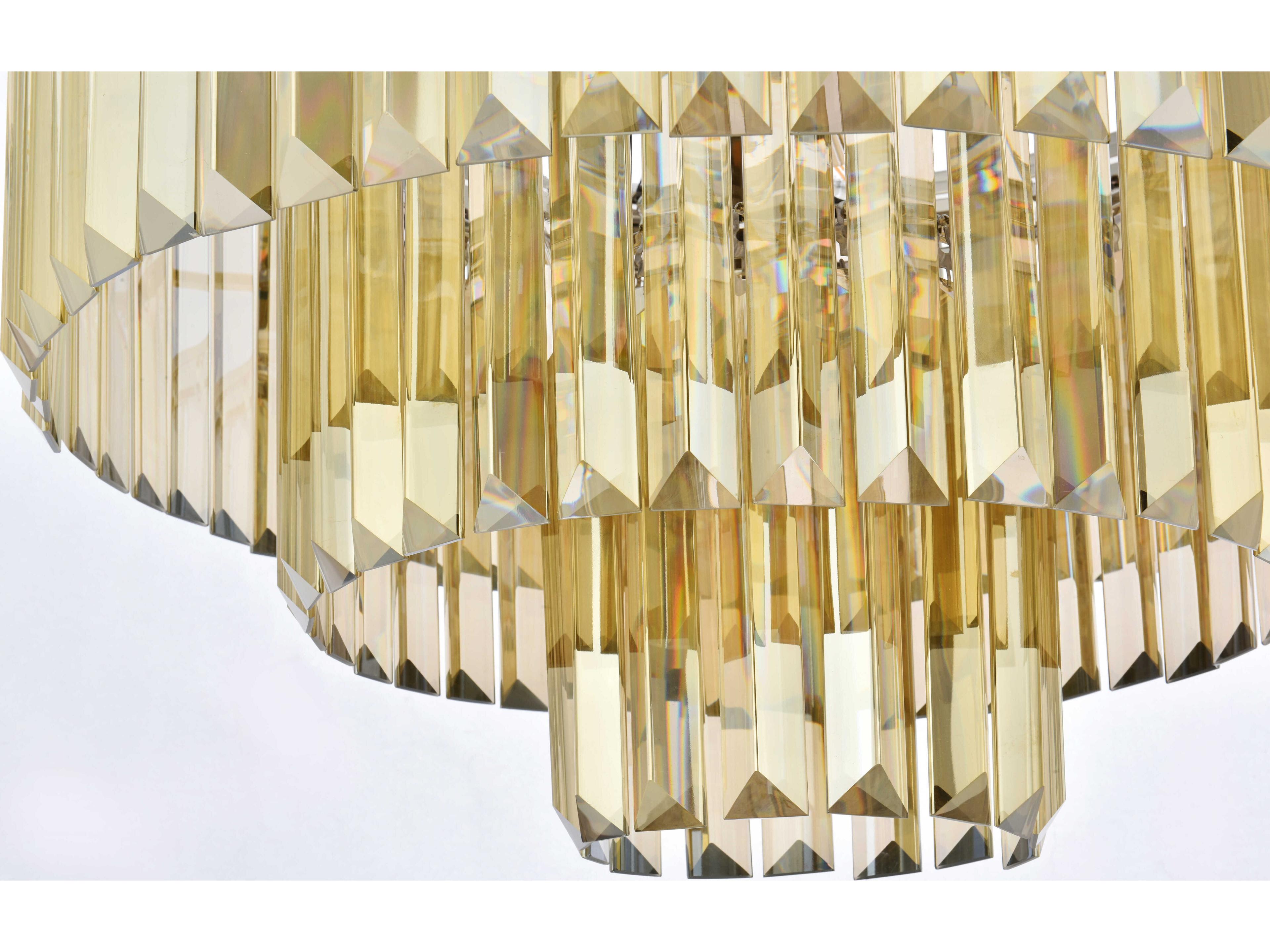 Elegant Lighting Sydney 9-Light Polished Nickel Gold Crystal Tiered Chandelier