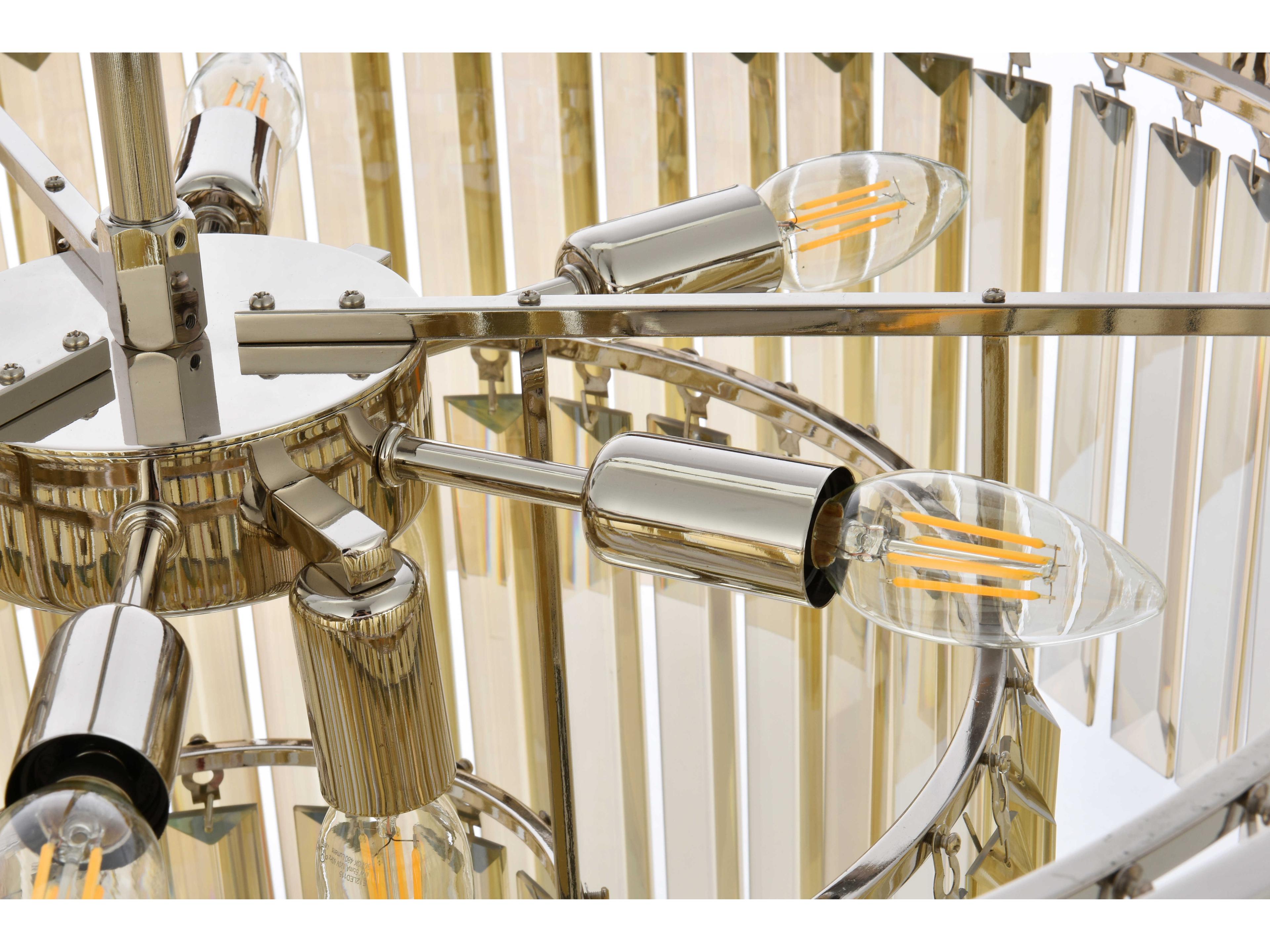 Elegant Lighting Sydney 9-Light Polished Nickel Gold Crystal Tiered Chandelier