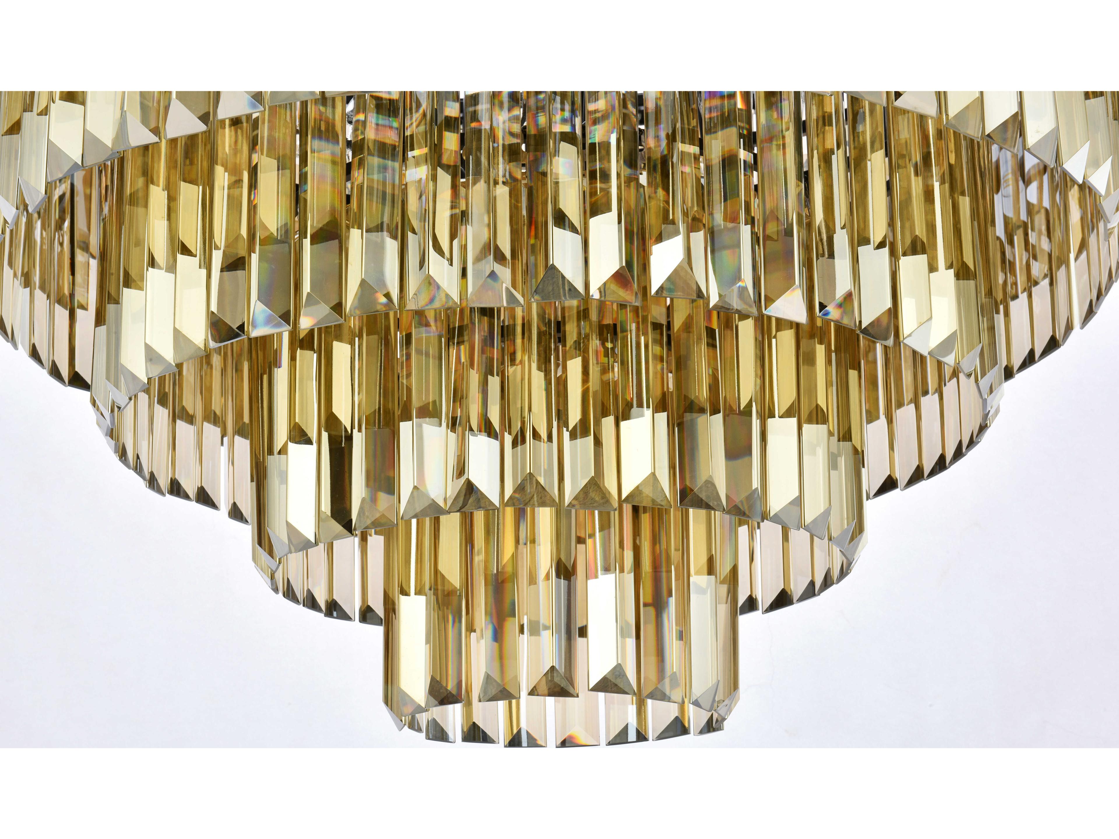 Elegant Lighting Sydney 33-Light Matte Black Gold Crystal Tiered Chandelier