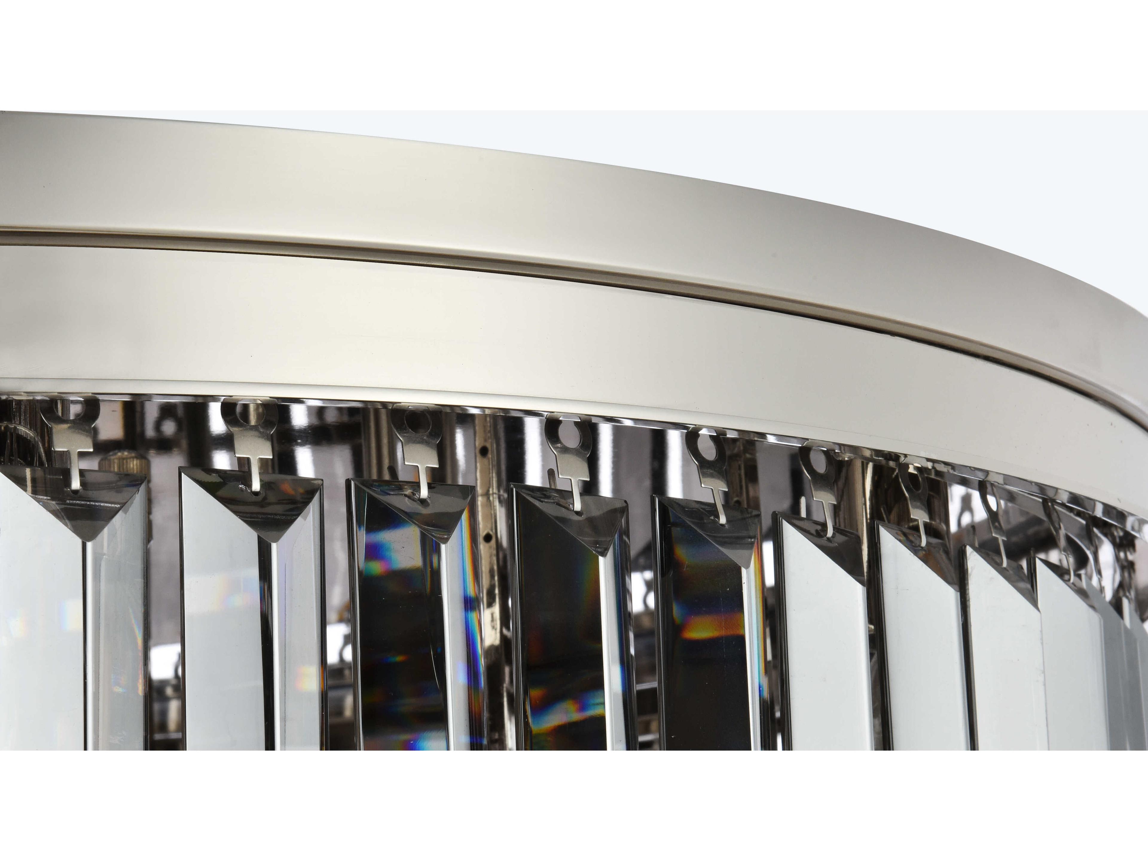 Elegant Lighting Sydney 17-Light Polished Nickel Silver Crystal Tiered Flush Mount