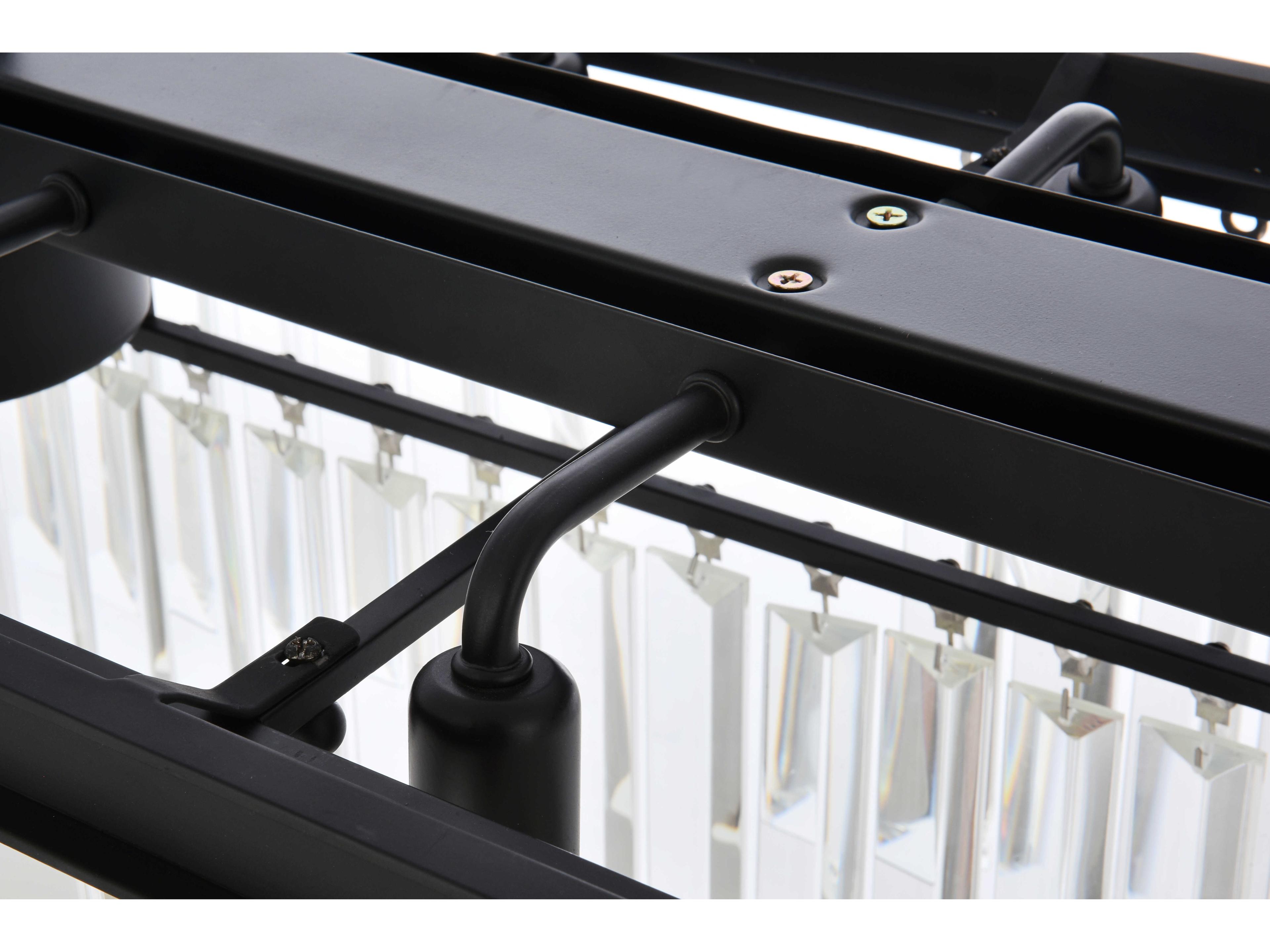 Elegant Lighting Sydney 12-Light Matte Black Clear Crystal Tiered Island Pendant