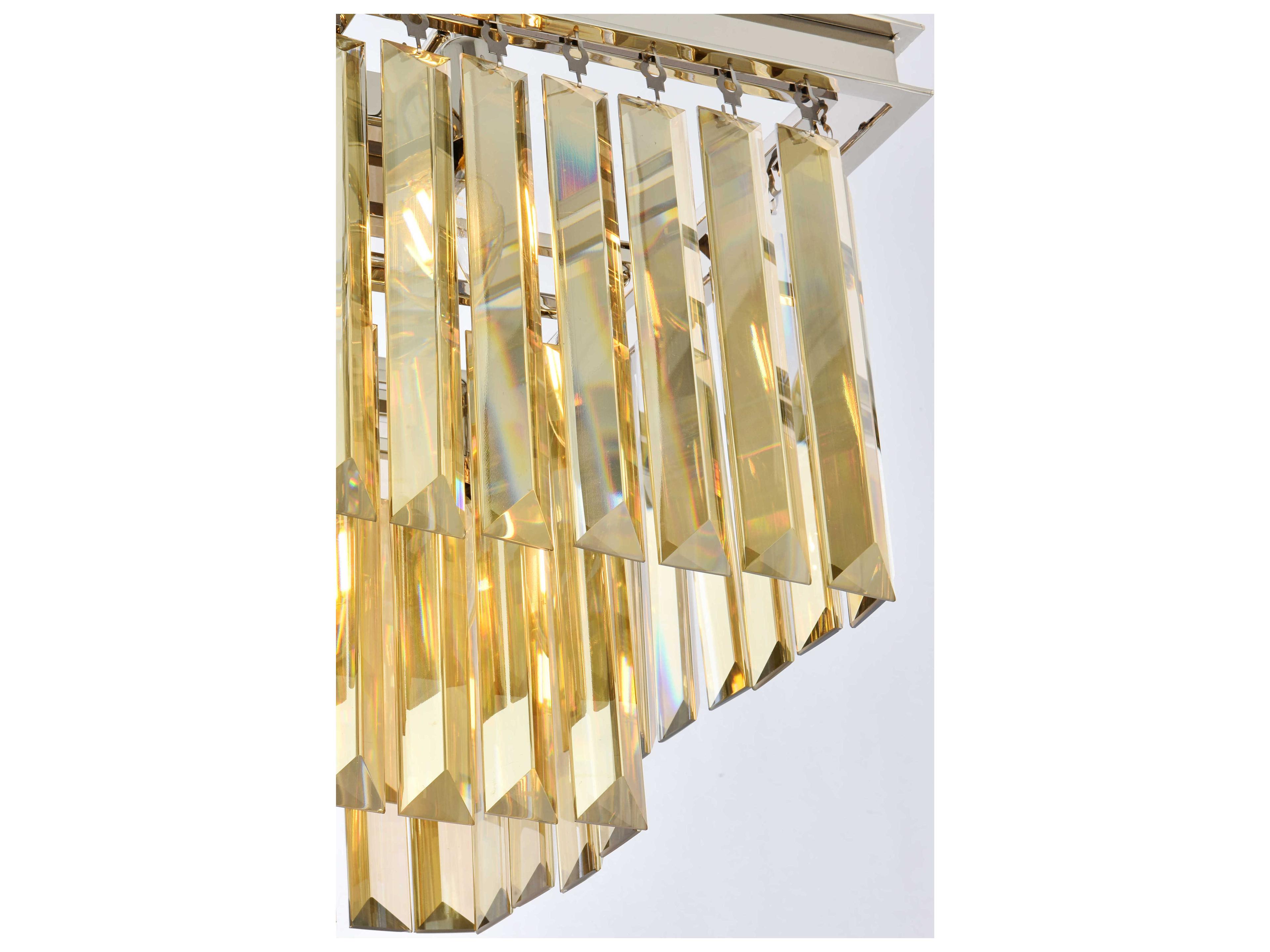 Elegant Lighting Sydney 12-Light Polished Nickel Gold Crystal Tiered Island Pendant