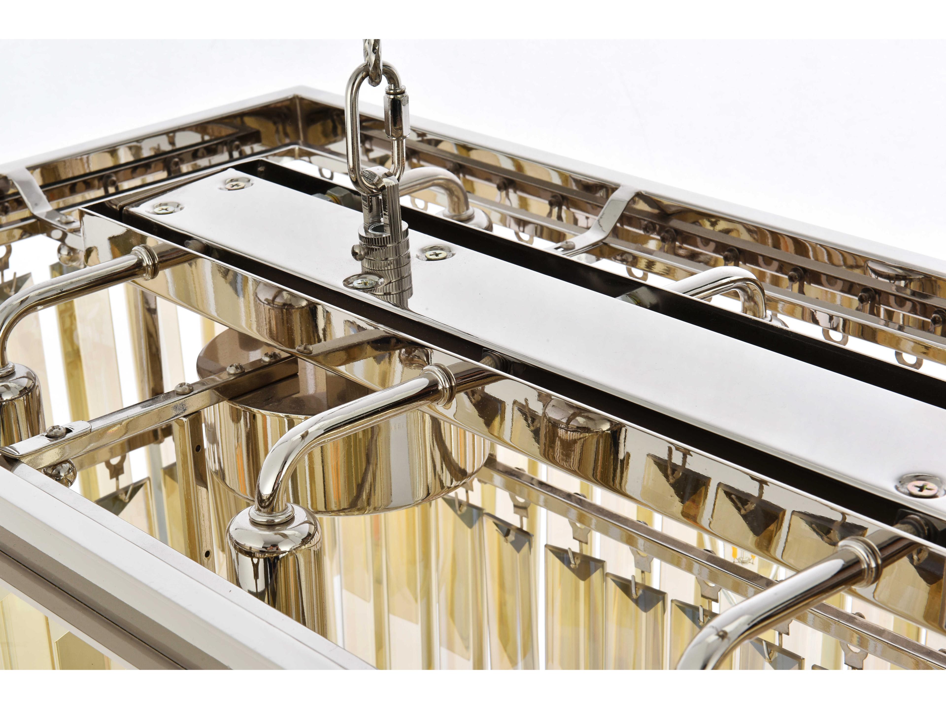 Elegant Lighting Sydney 12-Light Polished Nickel Gold Crystal Tiered Island Pendant