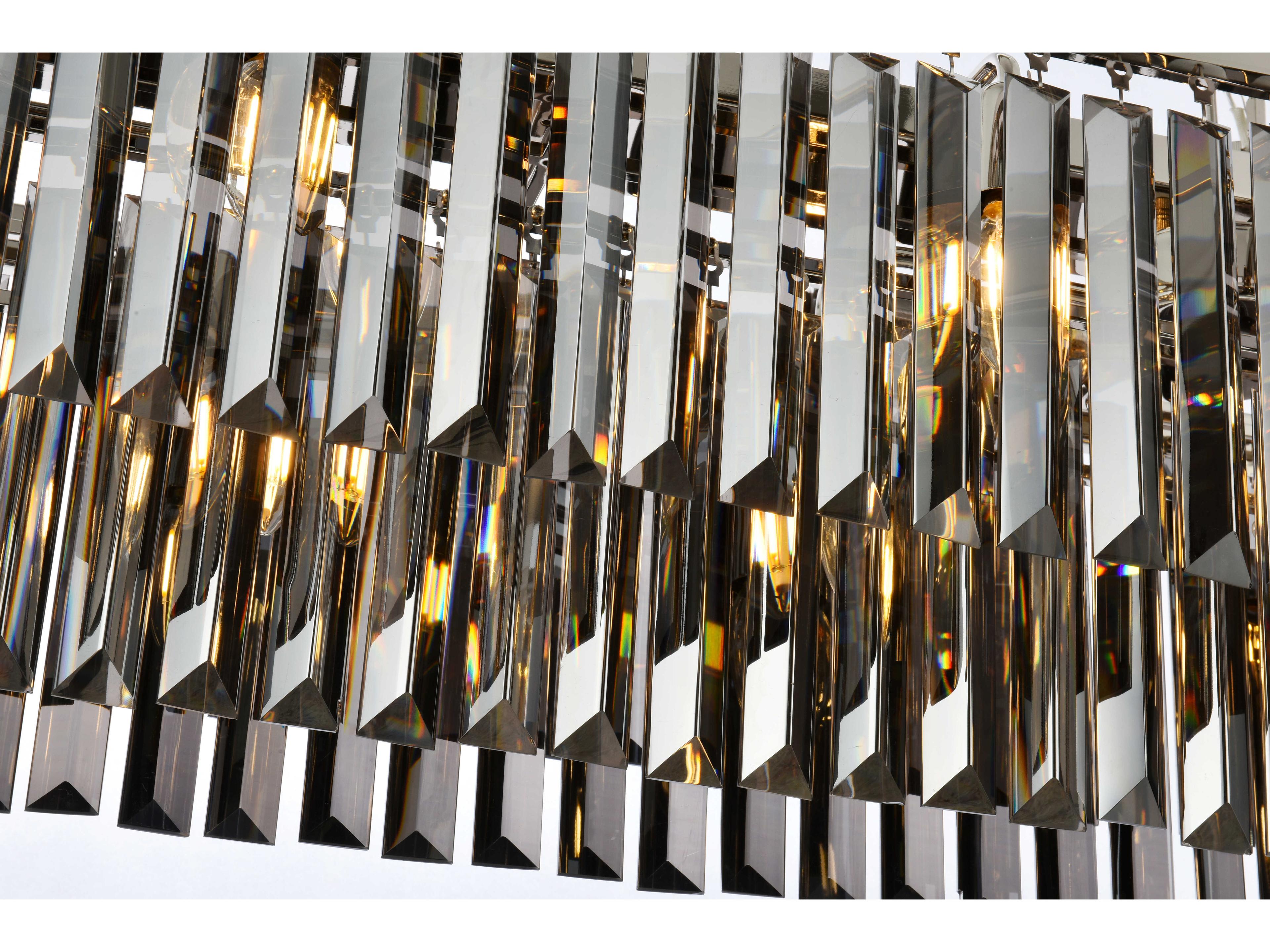 Elegant Lighting Sydney 12-Light Polished Nickel Silver Crystal Tiered Island Pendant